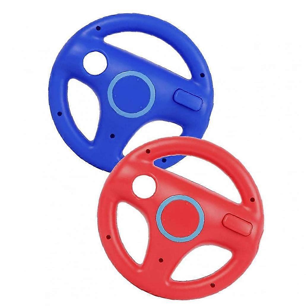Racing Wheel Gaming Chair Set for Wii Controller, Compatible with Wii Remote, Red and Blue, 2PCS Game Wheel