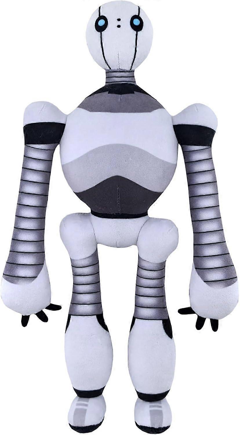 13 -inch wild robot plush toy, adjustable pose plush robot friend, for children (black and white)