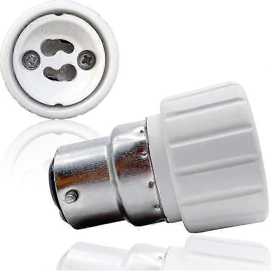 B22 to GU10 Lamp Base Converter, Bulb Socket Adapter, Heat Resistant Plug, 500W Max Wattage,Up to 220 Degrees-Pack of 2