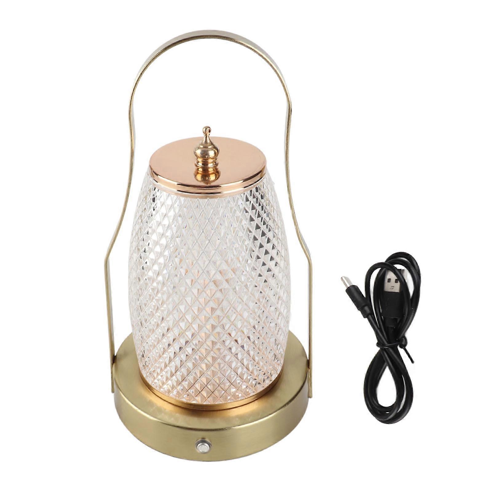 Lanterna senza fili 3 colori Temp Dimmerazione continua Lampada da tavolo a LED retrò ricaricabile con maniglia per camera da letto Festa in campeggio