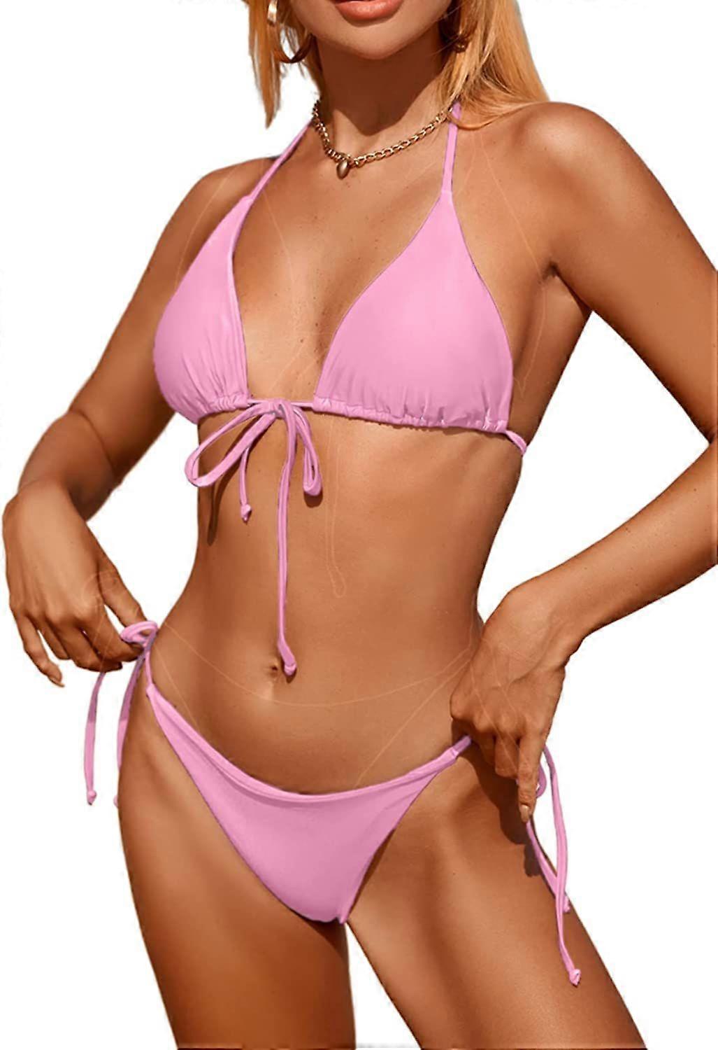 Bikinis Swimsuit Set pour Femmes Maillots de bain Triangle Maillot de bain Cravate String Thong