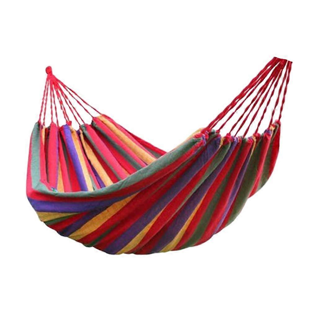 Outdoor Canvas Hammock Portable with Carrying Bag for Patio, Yard, Garden - Red Color, Durable Design, Lightweight
