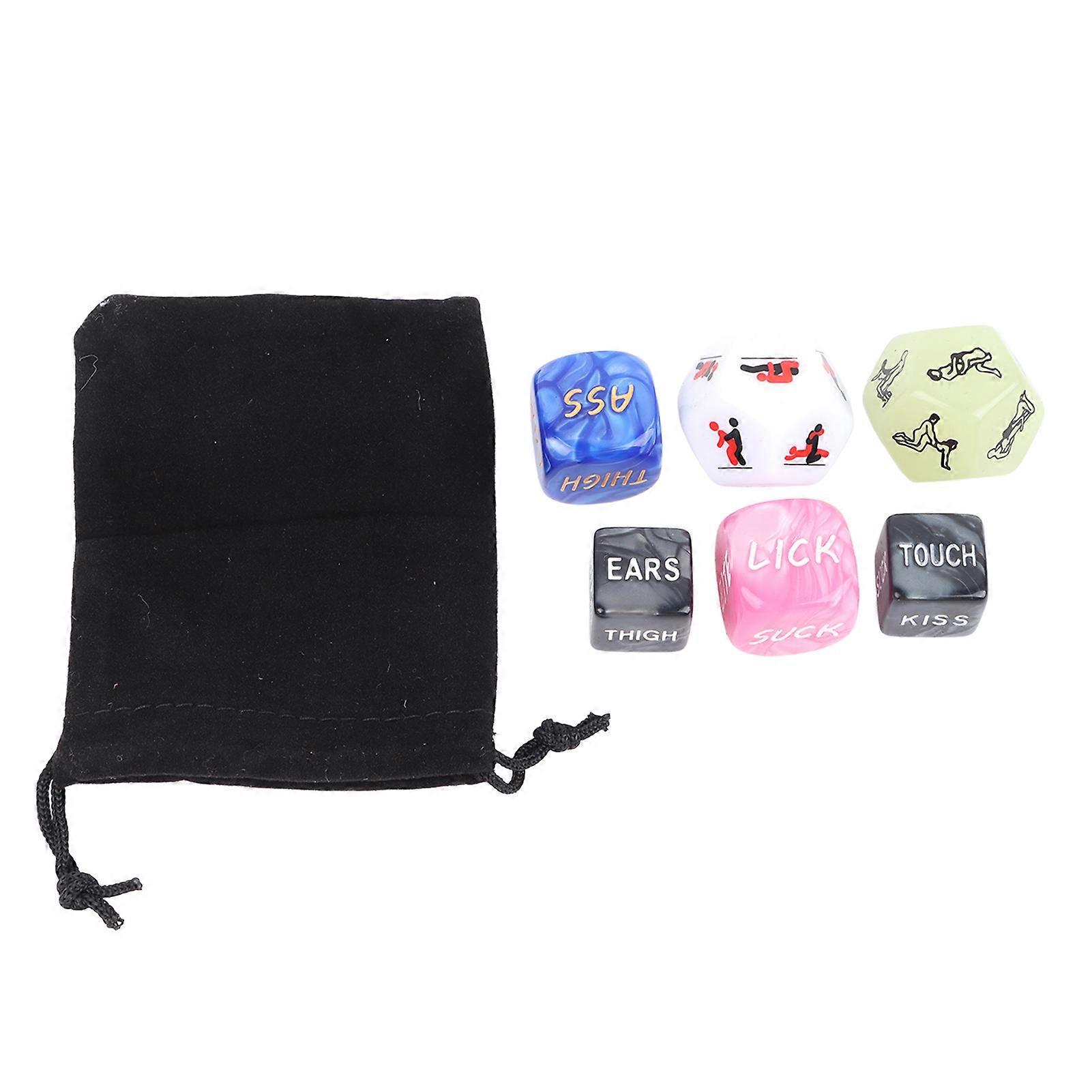 6pcs English Action Instructions Pattern Date Night Couple Dice Game for Honeymoon Anniversary