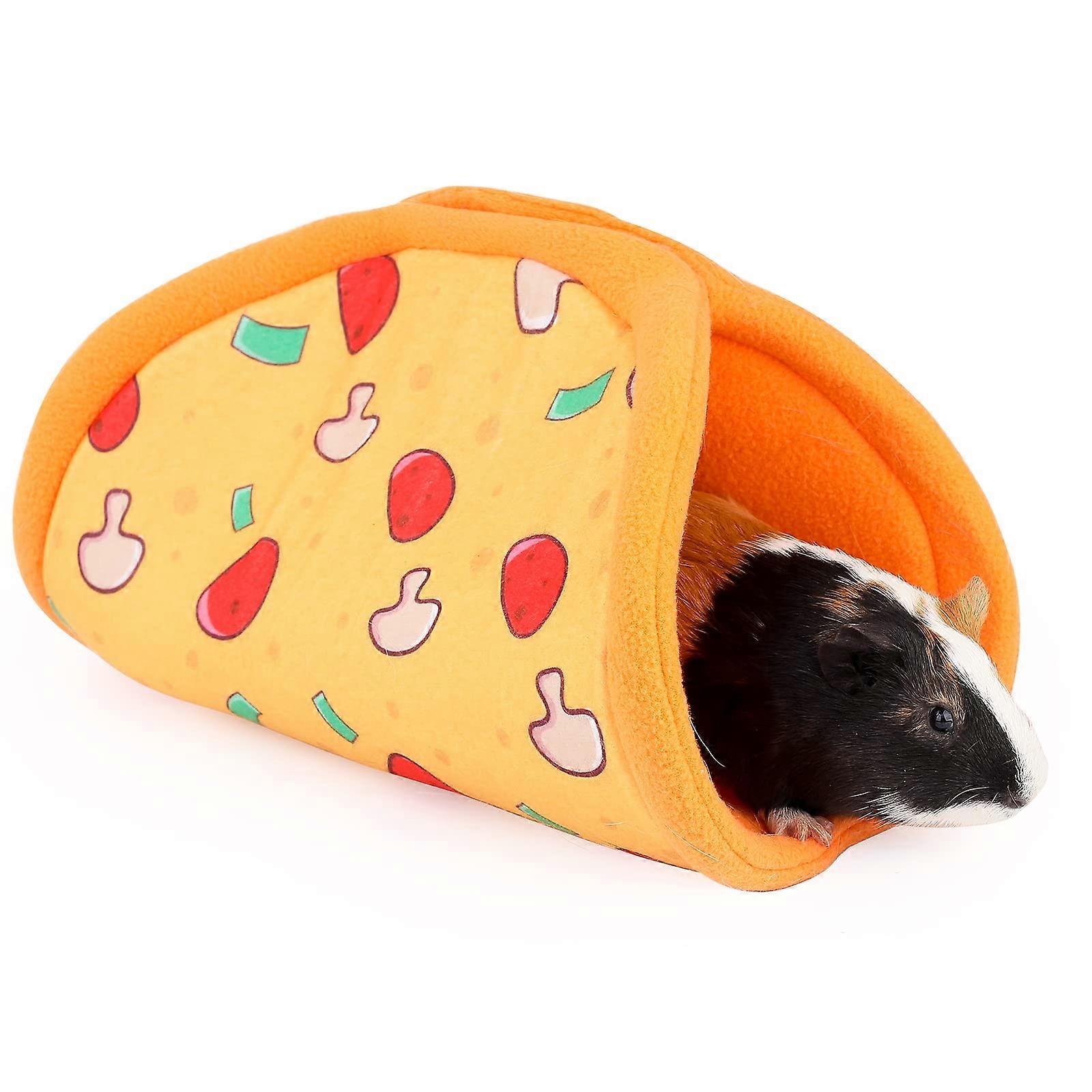 Guinea Pig Hideout, Guinea Pig Tunnel, Rabbit Tunnel, Bunny Hideout, Guinea Pig Cage Accessories for Small Pets Pizza Pattern