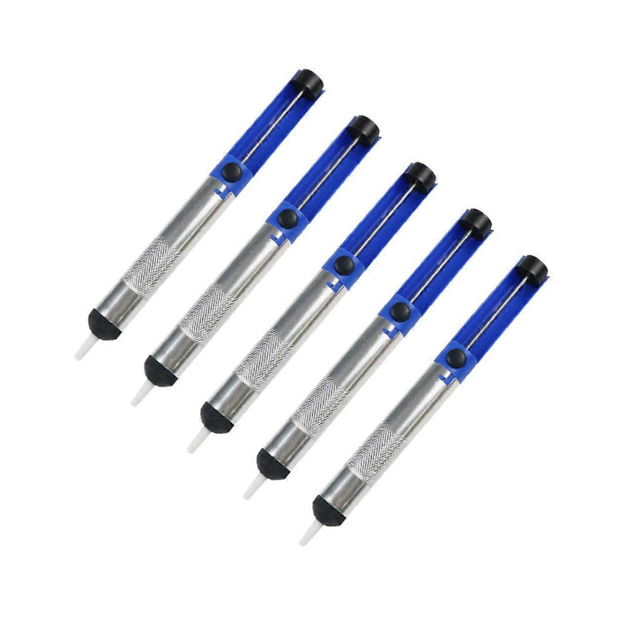 5Pcs Soldering Sucker Pen Manual Desoldering Vacuum Pump Tool for Easy Solder Removal Aluminum Alloy Design for Handed Use Compact
