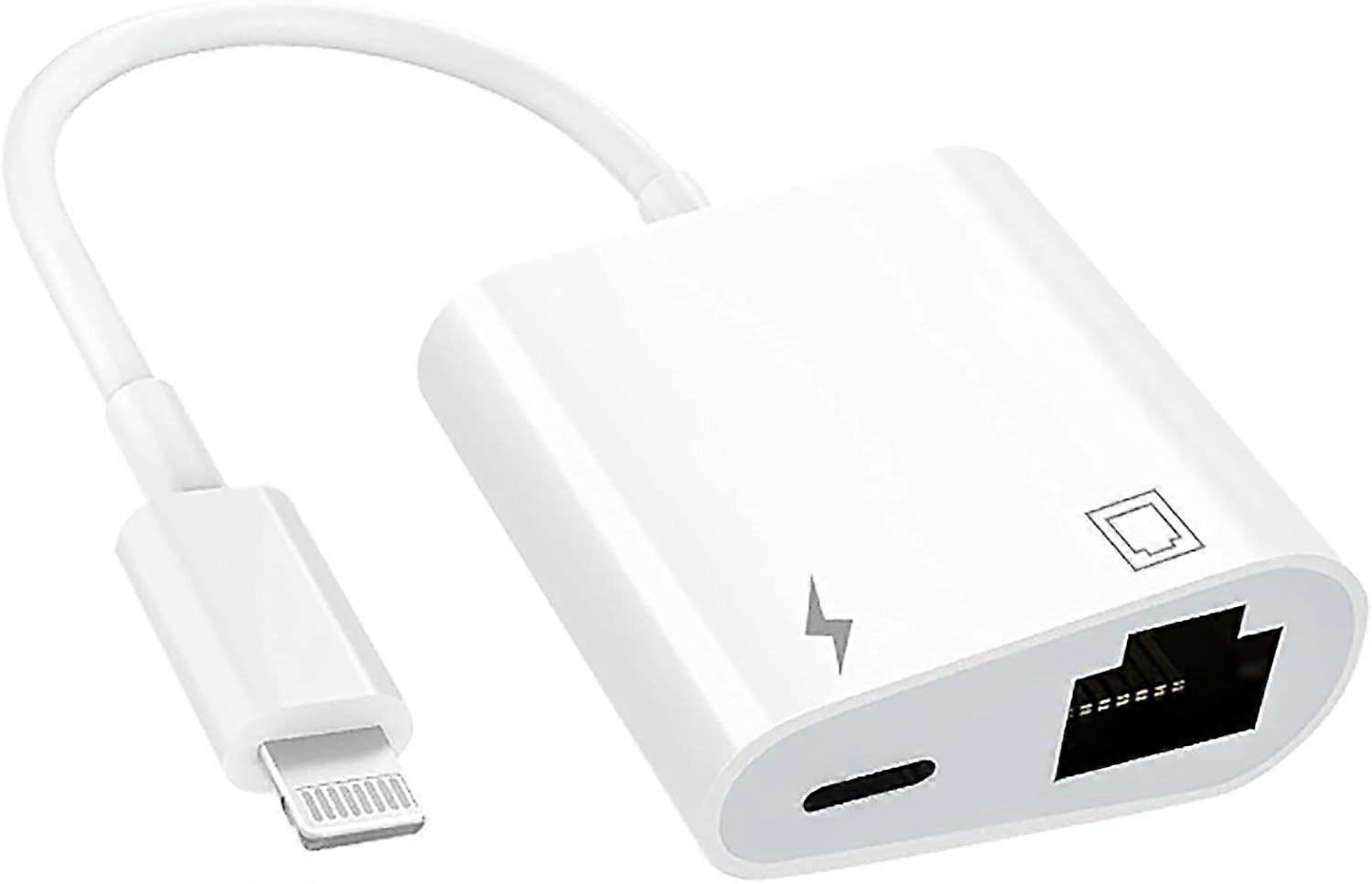 2025 Neuestes Modell [Apple MFi-zertifiziert] 2-in-1-RJ45-Ethernet-LAN-Netzwerkadapter mit Cha