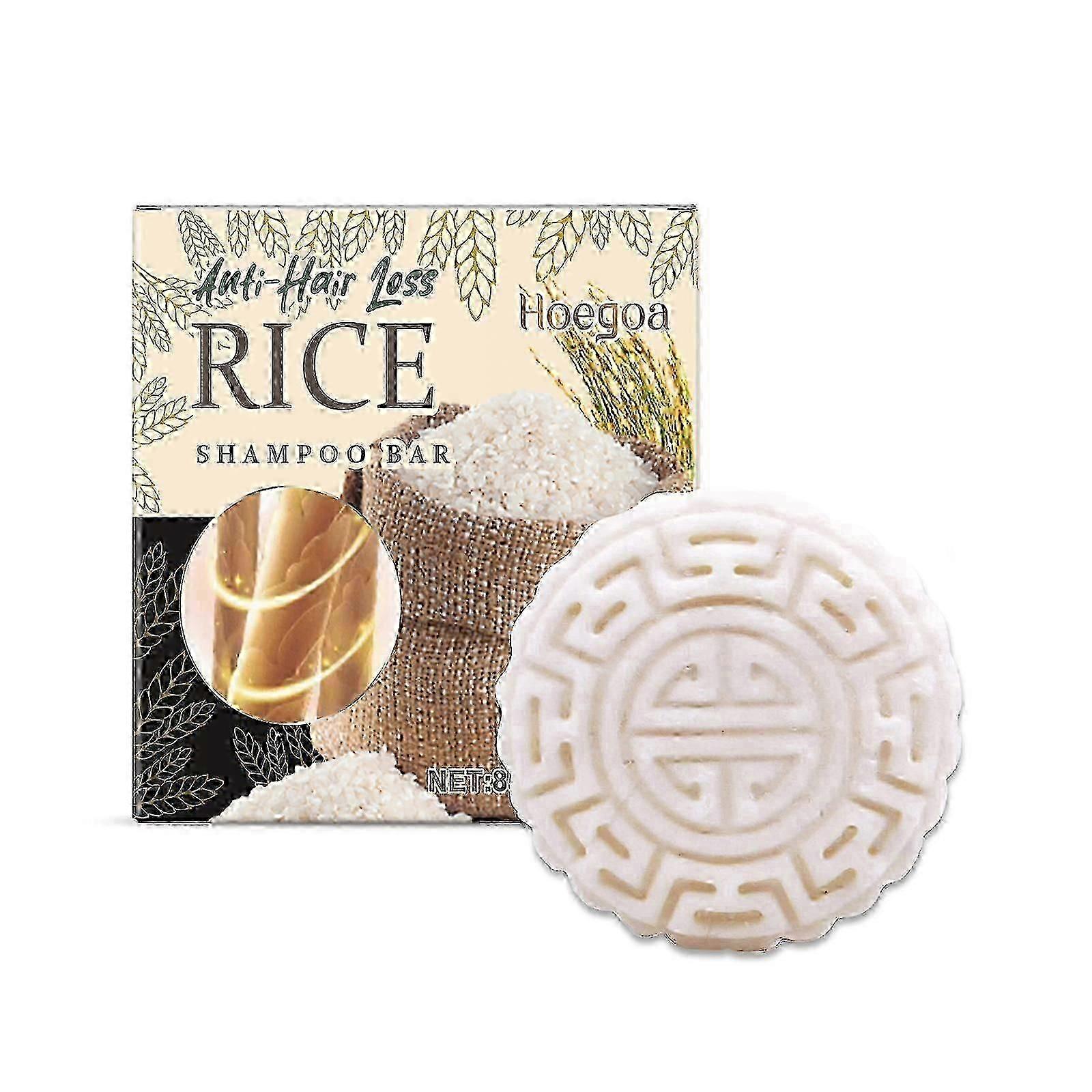 Savon shampooing au riz Hoegoa nettoyant doux nourrit le cuir chevelu cheveux hydratants cheveux cheveux lisses et forts savon shampooing