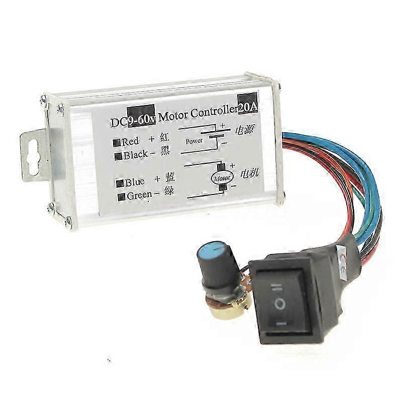 DC 9V 12V 24V 48V 60V 20A Tersinir Motor Hız Kontrol Cihazı Regülatör Sürücüsü PWM