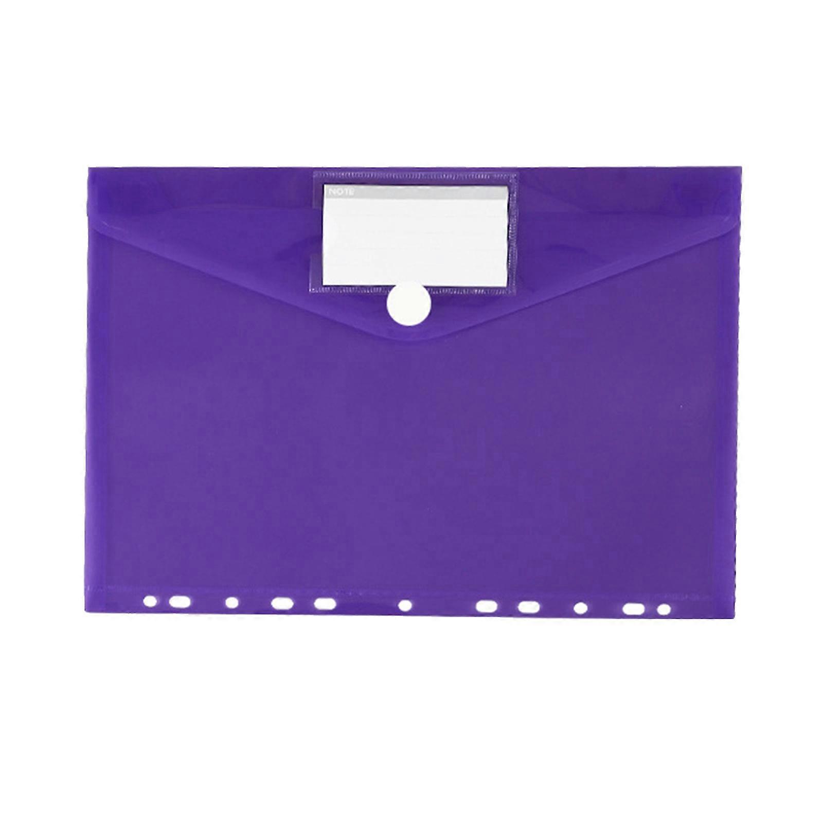 Clear Document Folder A4 File Folder File Organiser Document Folder Document Bag with 11 Hole Edge File Bag  Purple