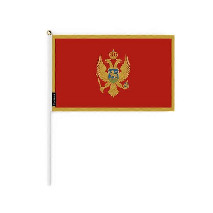 Mini Flag - Montenegro - 14 x 21 cm - Pack of 50 - Polyester - Lightweight - Double-Sided