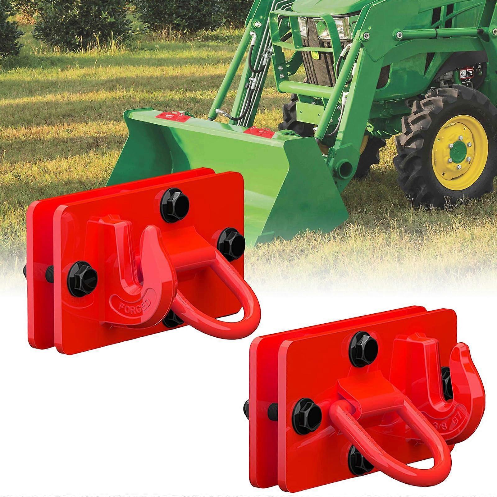 Tractor Bucket Hooks with Tie Down Ring 3/8' Forged Grab Hooks G70 and 1/2' Forged D rings G70