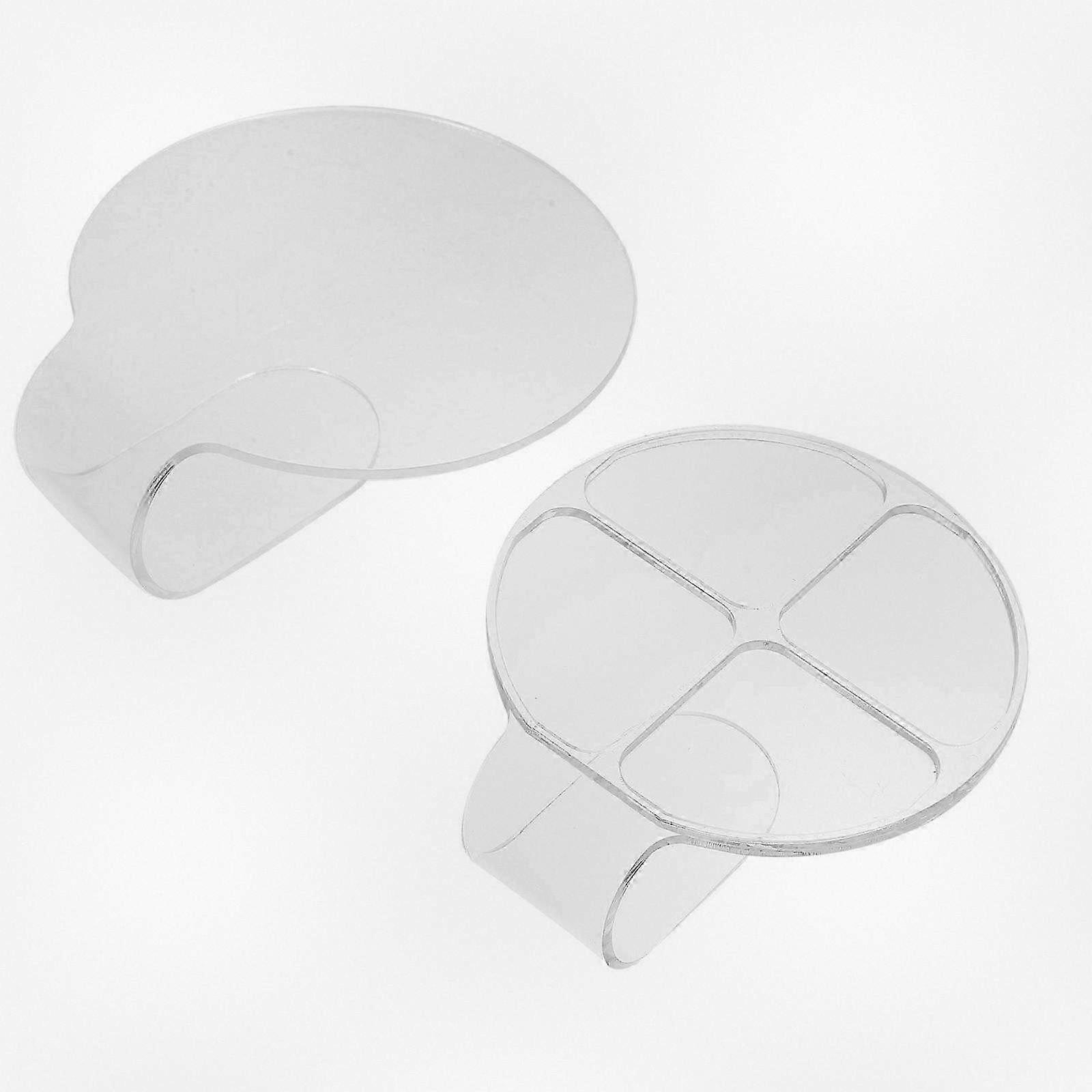 Set of 2 Handheld Makeup Mixing Plates and Blending Trays for Smooth Cosmetic Application and Mixing