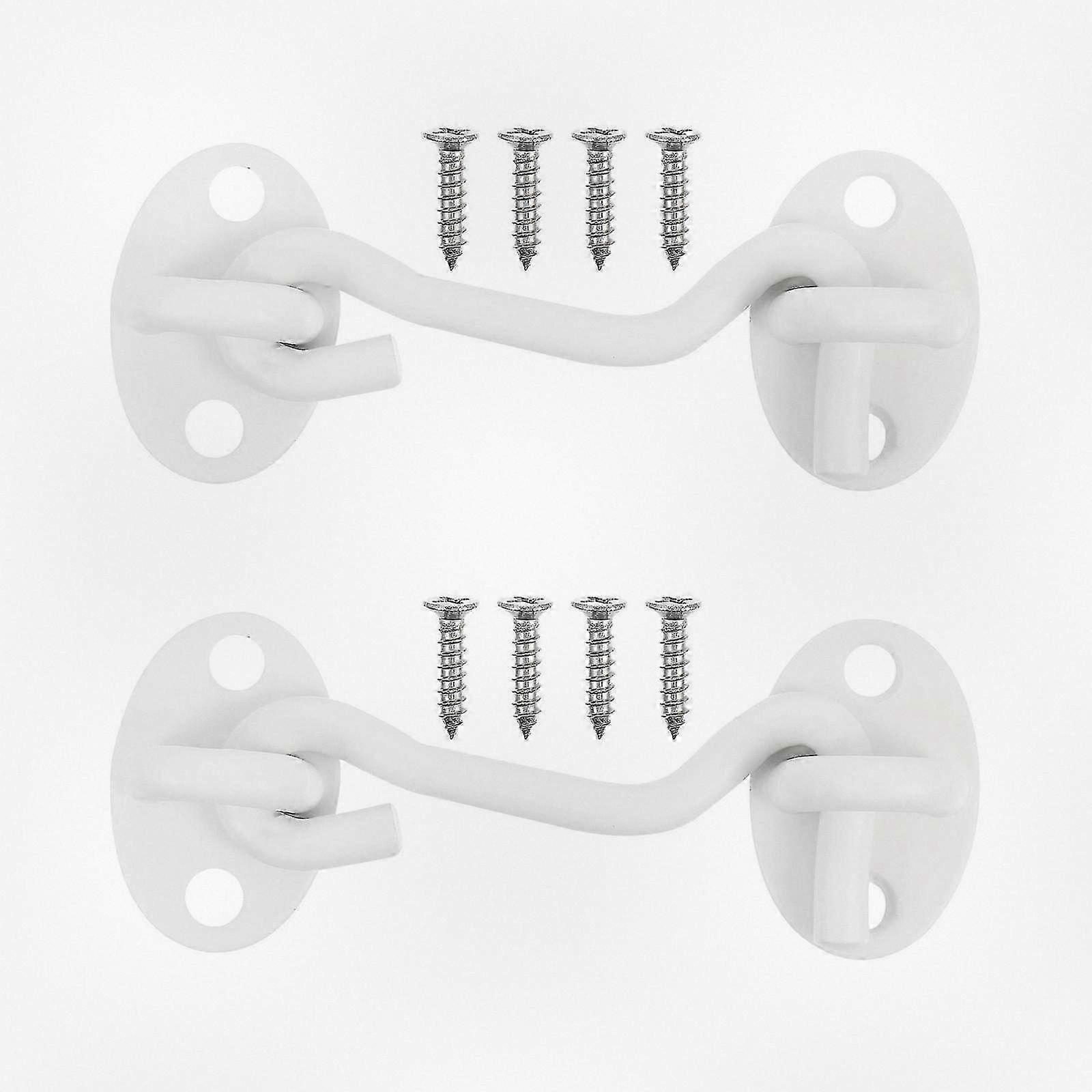 Set of 2 Durable Thickened Stainless Steel Cabin Hooks Eye Latch Swivel Window Hooks for Versatile Use