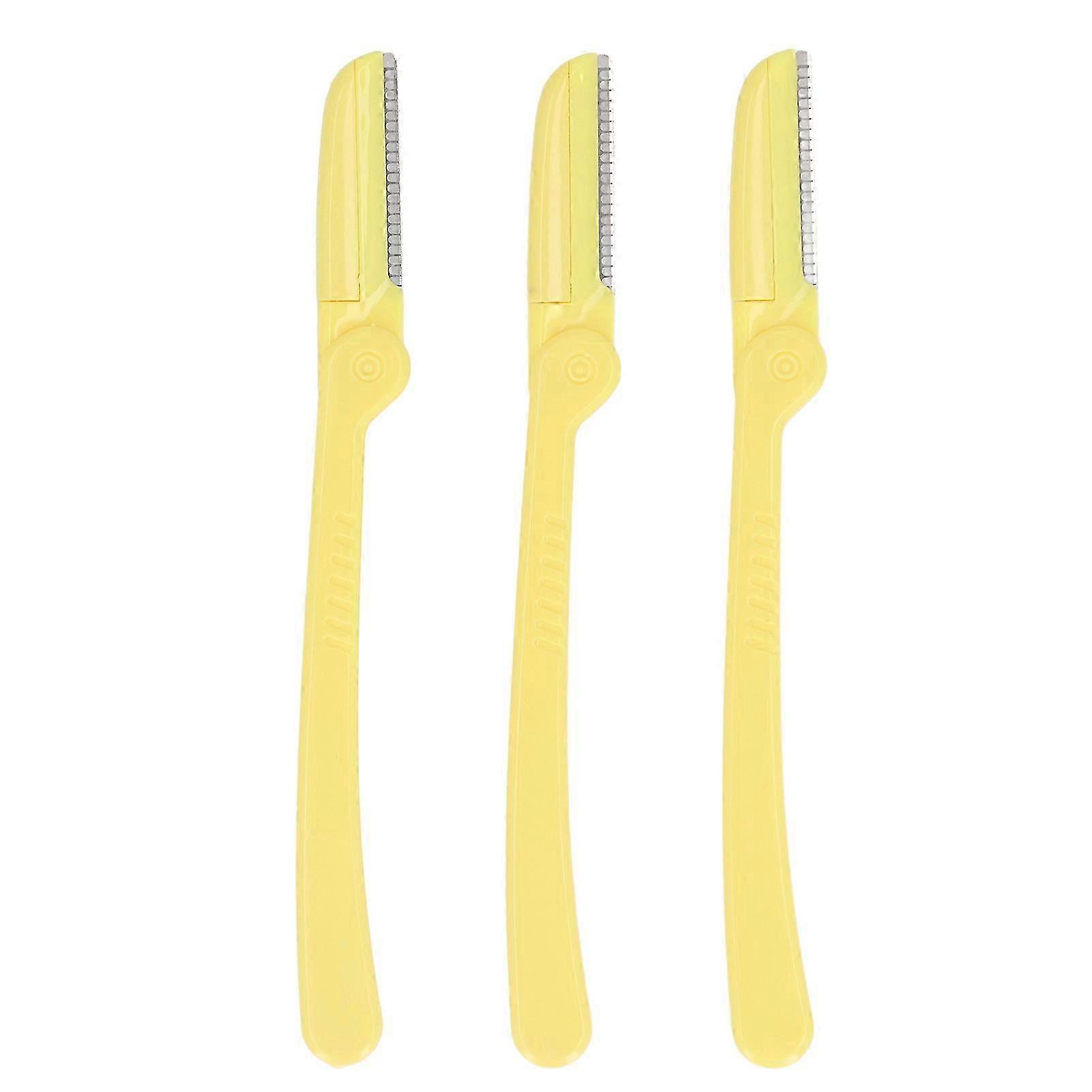 2025 3Pcs Eyebrow Shaper Set Cute Cartoon Pattern Portable Facial Face Razor for All Skin Types