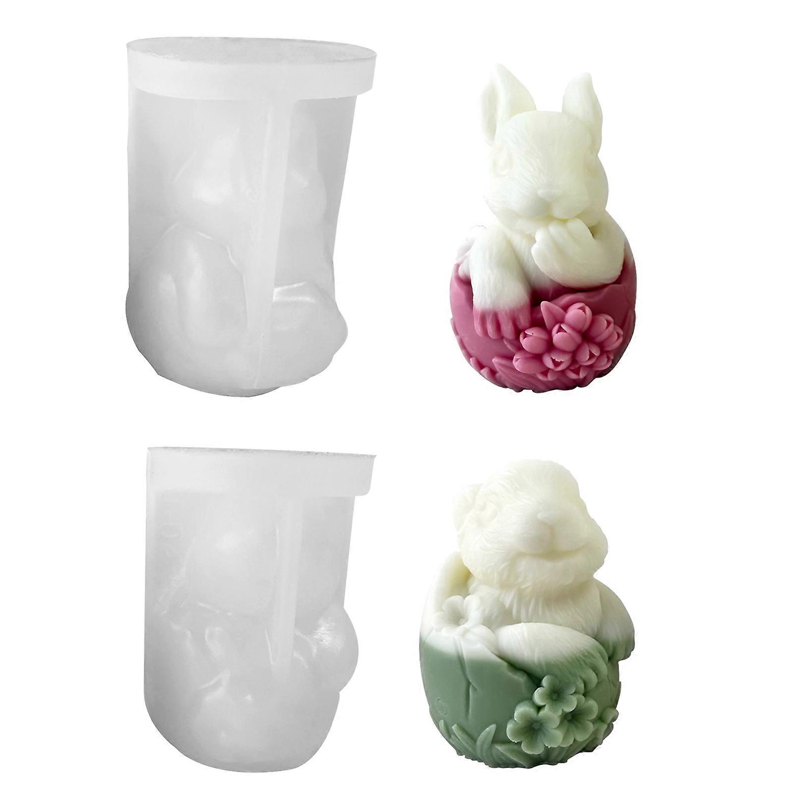 Rabbit Candle Mold for Candle Making Candle Silicone Molds Resin Ornaments Epoxy Mold for Making Candle Soaps Craft Multicolor
