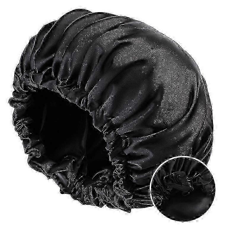 ディープコンディショニングキャップ電子レンジ対応キャップ蒸しスタイリングとキャップ蒸しヘアケアセラピーブラック+ブラック