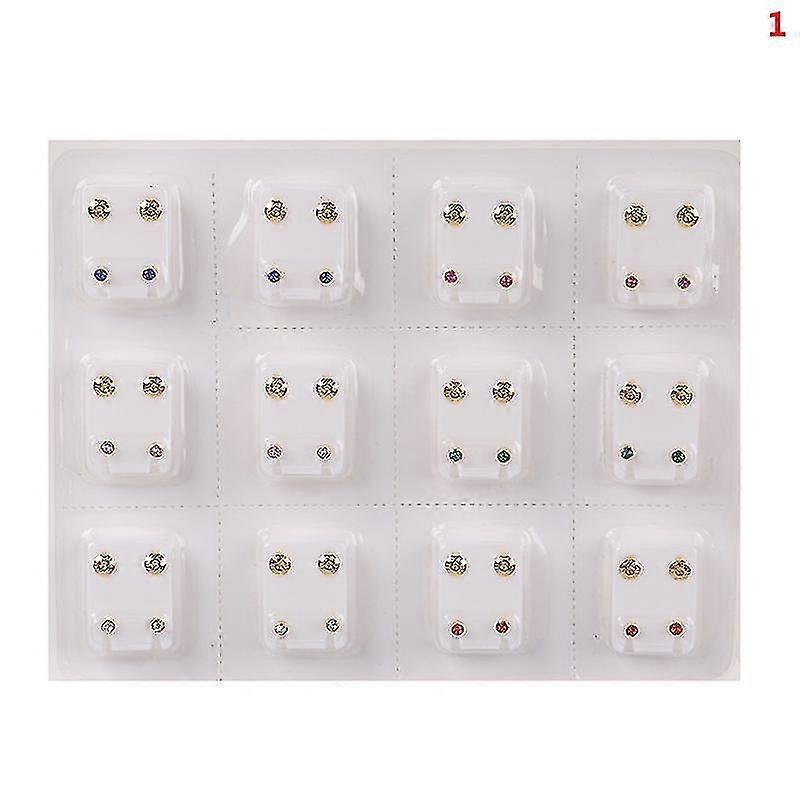 24pcs checkup Oorbellen Piercing Tool Oor Stud Chirurgisch Staal Vrouwen