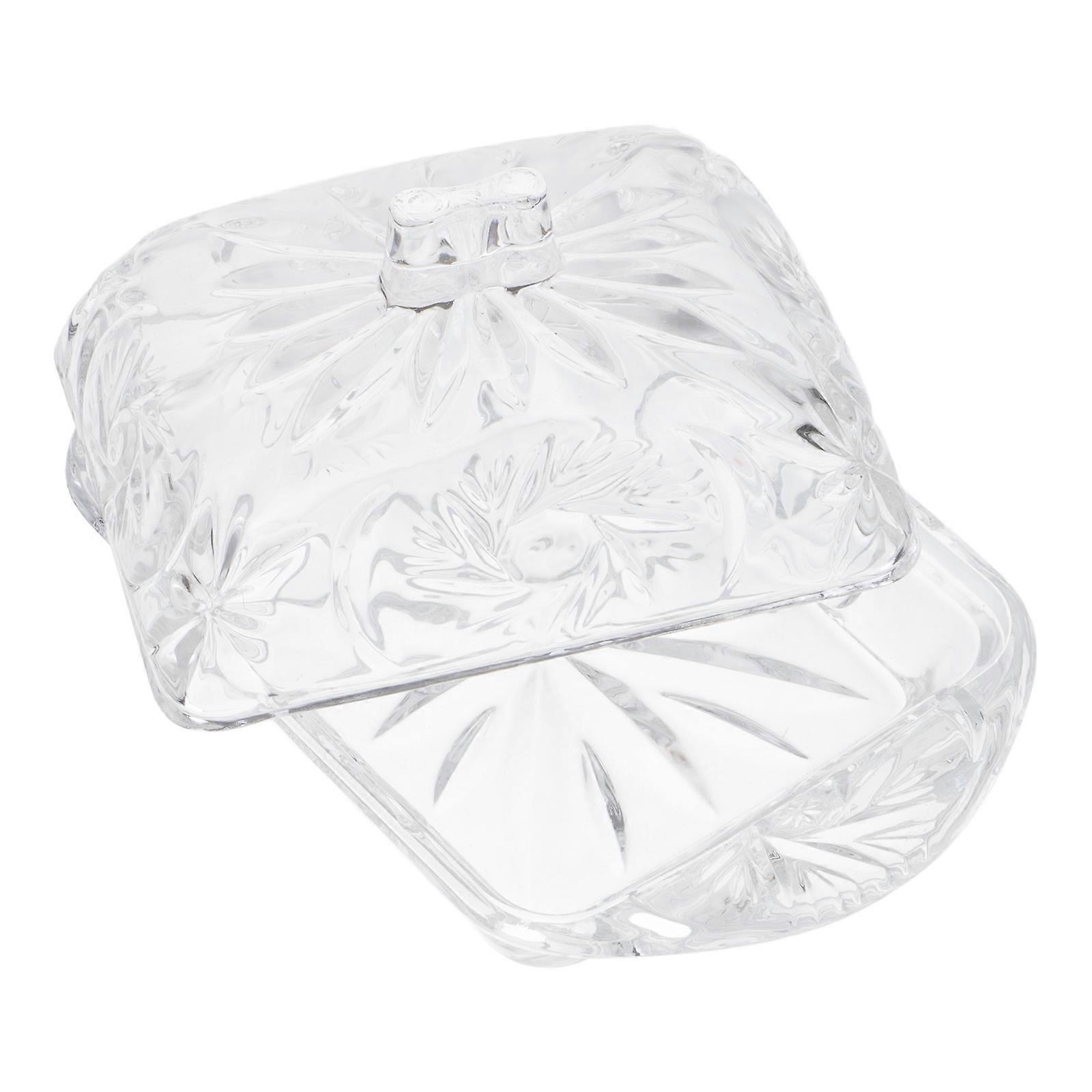 Élégante boîte de rangement à beurre en verre avec couvercle - Garde-fromage pratique pour les desserts, facile à nettoyer, idéal pour les cuisines et les restaurants