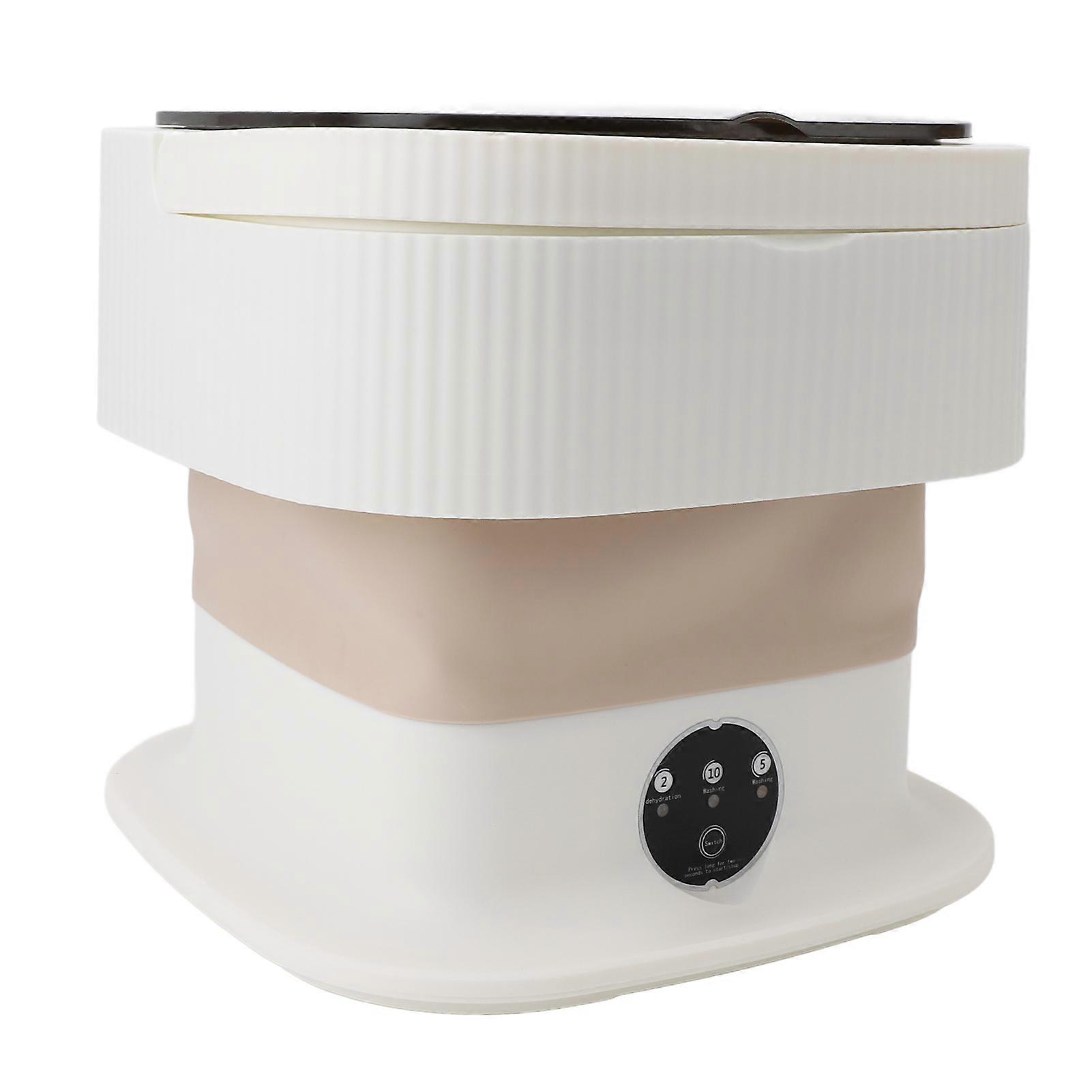 Mini Foldable Washer Efficient Multi Functional Portable Washing Machine for Underwear Socks Towels Khaki 