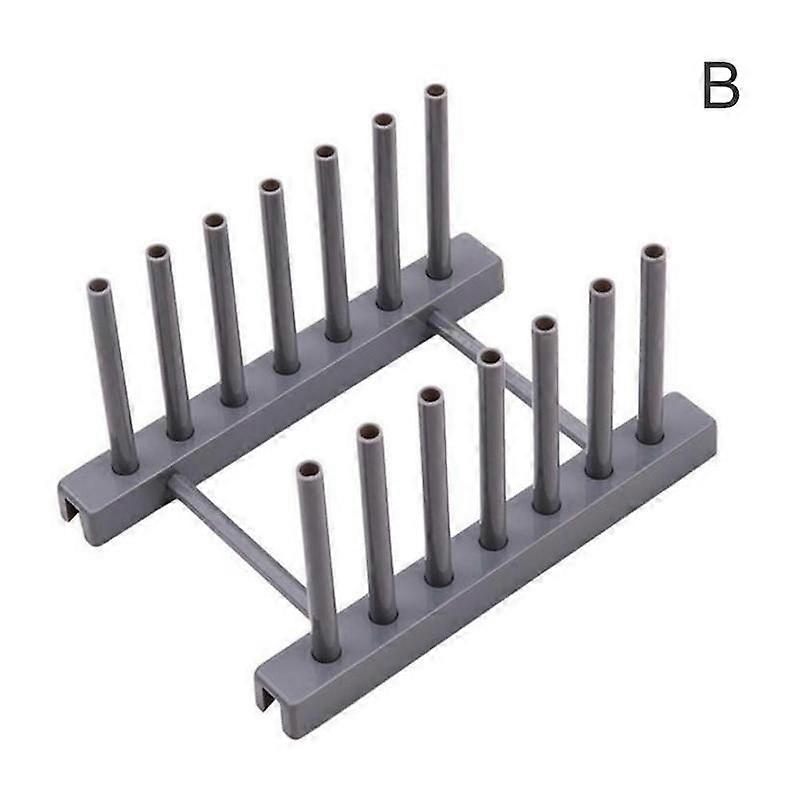 Gray (B)$Plastic dish rack, dish rack, plate rack, pot lid rack, kitchen supplies storage rack, drain rack