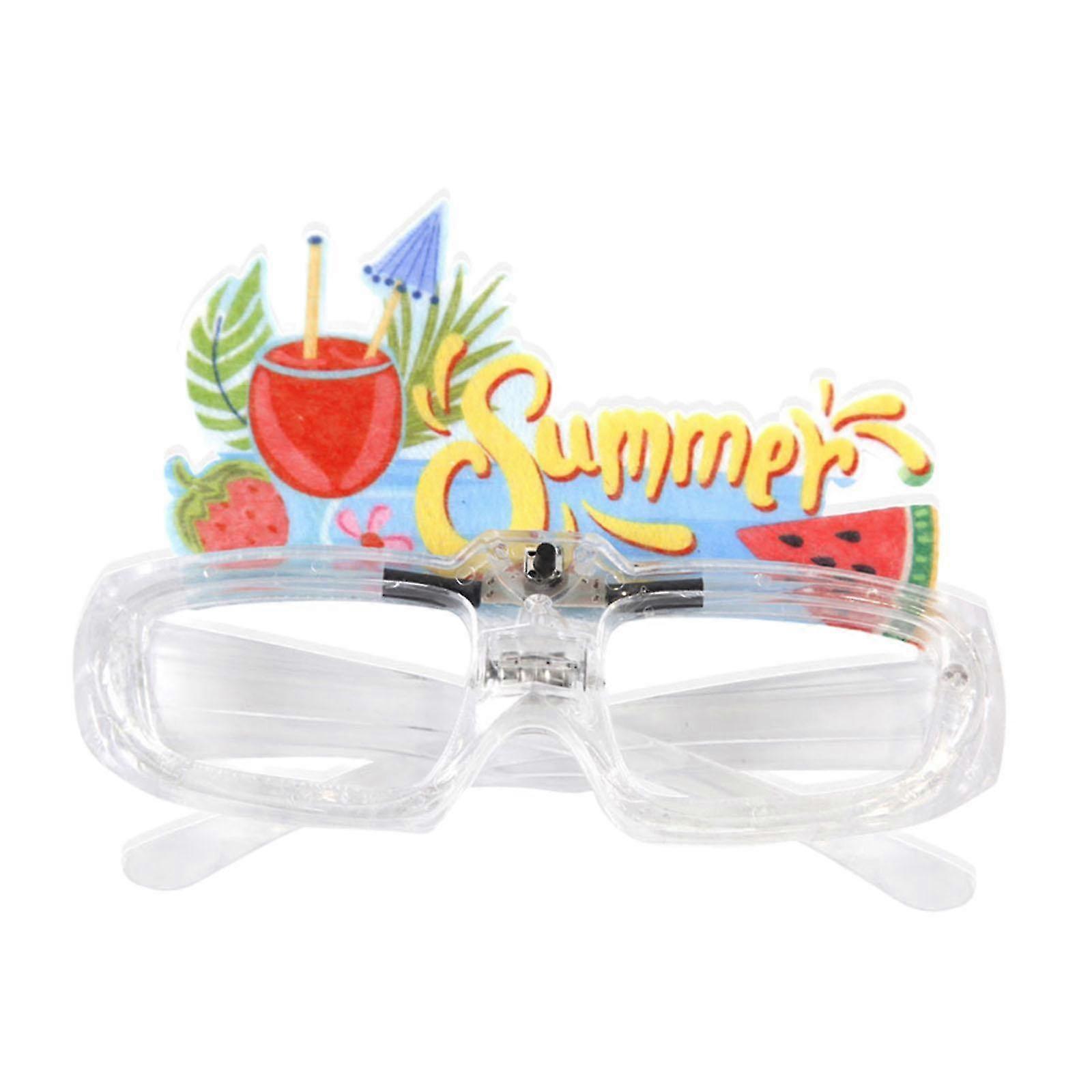 Fancy Portable Glowing Eyeglasses for Costumes and Summer Birthdays - 11.5cm x 15.5cm Size Suitable for Various Occasions