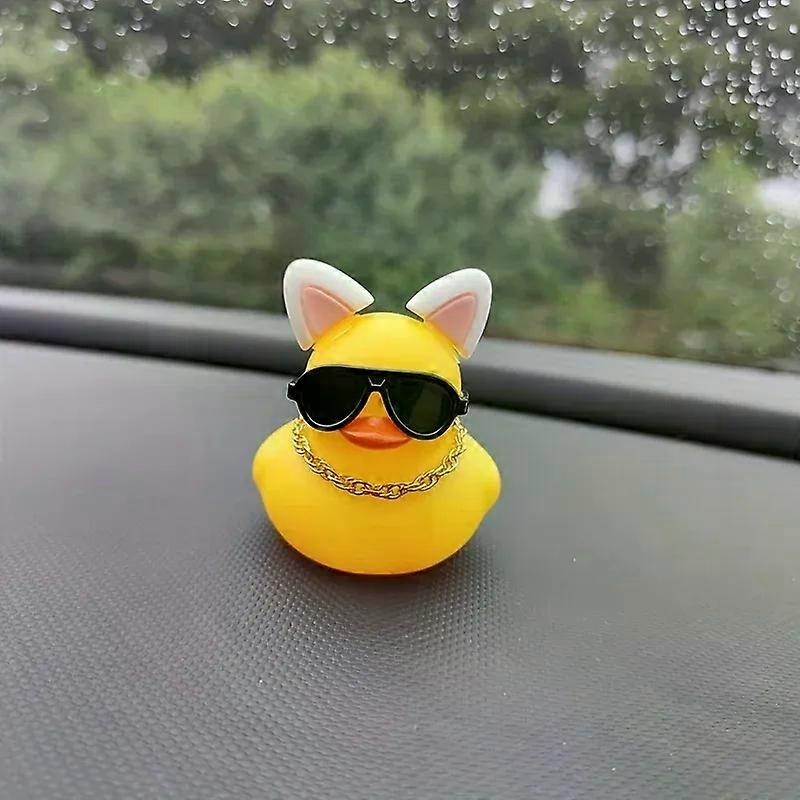 con 1PC χαριτωμένη κίτρινη πάπια με τη διακόσμηση ποδηλάτων αυτιών γάτας, διακόσμηση αυτοκινήτων, δώρο αρχάριων οδηγών, δώρο φεστιβάλ