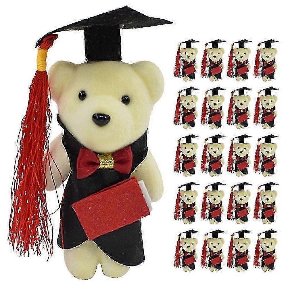 24pcs Mini Plush Bear Stuffed Graduation Animals Decorative Bouquet