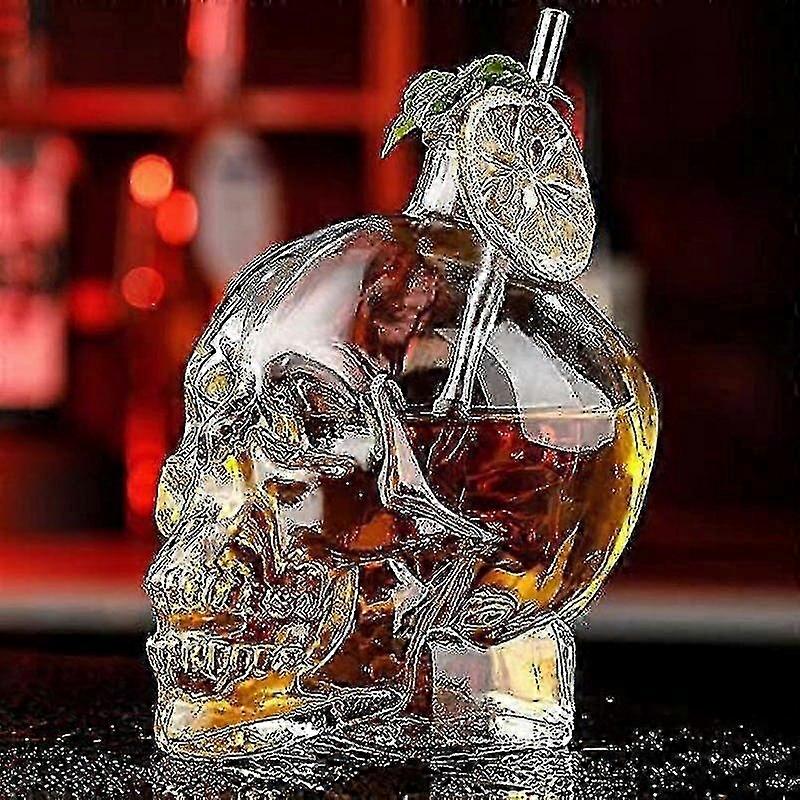 Decanters 400ml Skull Whiskey Bottle Creative Gothic Wine Vodka Decanter Glass Flagon Bar Supplies