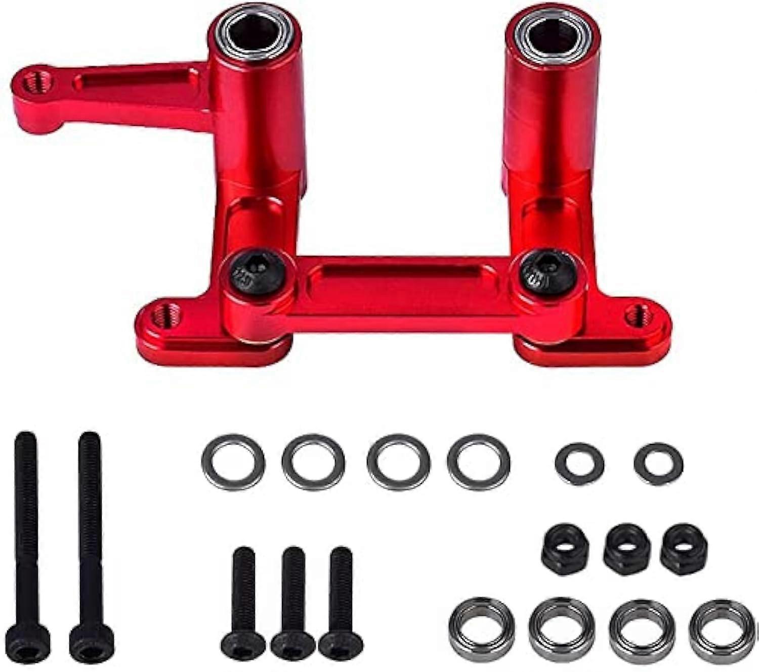 OGRC Aluminum Steering Bellcranks and Drag Link with Ball Bearings Upgrade for Traxxas 1/10 Slash 2WD Rustler VXL Bandit VXL Red