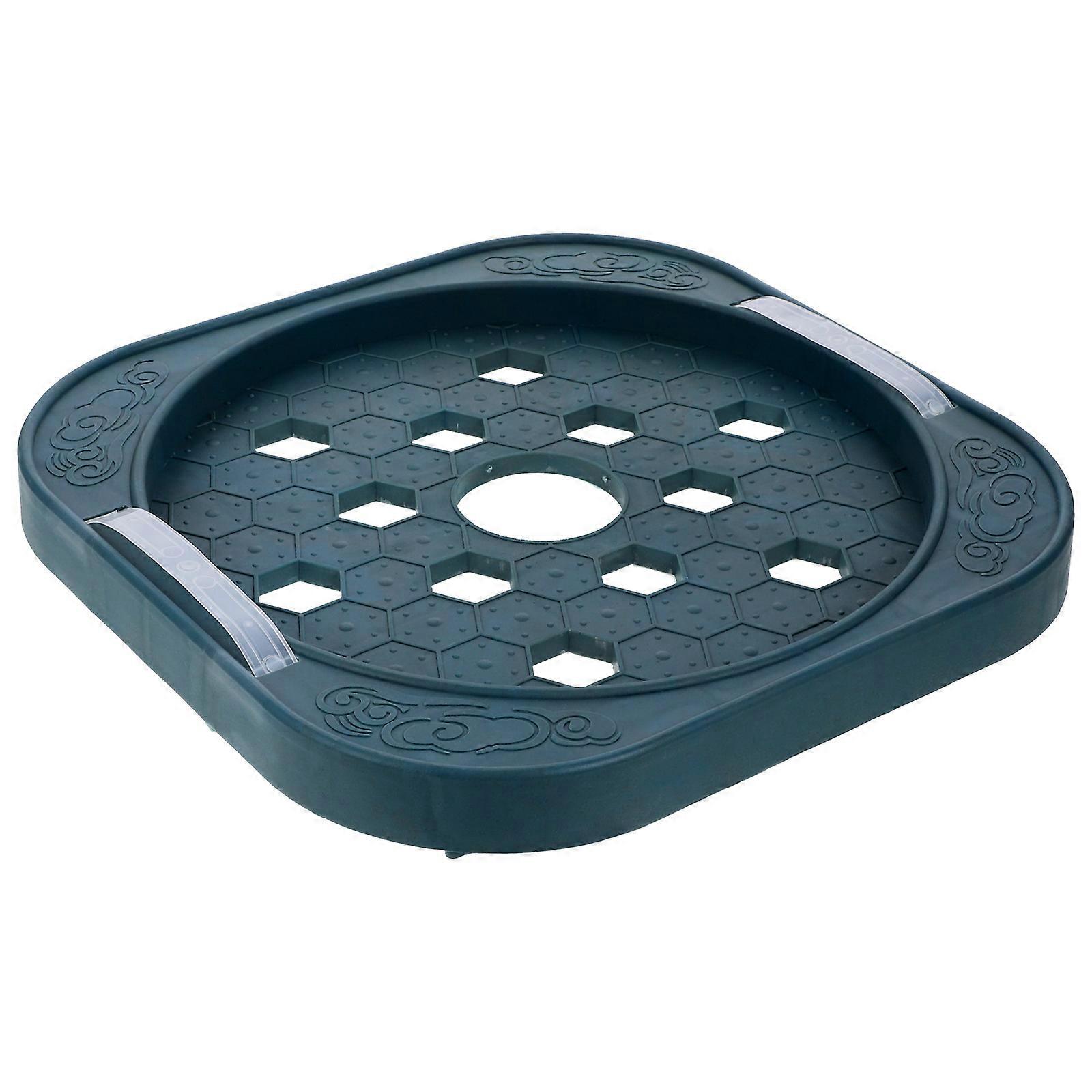 Supporto per bombola di gas, 1 vassoio mobile rotondo per uso in cucina e ristorante, in plastica grigia, mantiene pulito il serbatoio del gas.