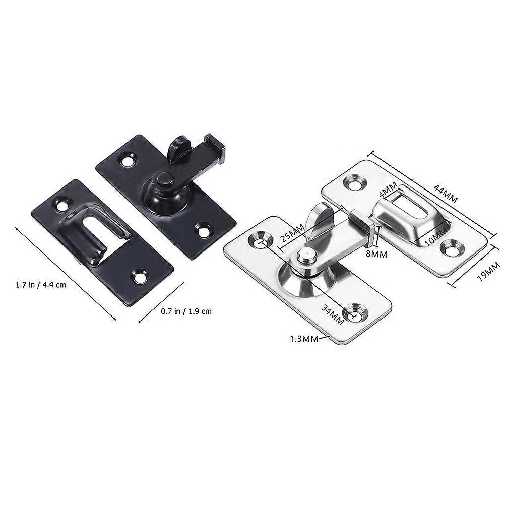Right Angle Fixed Buckle 90 Degree Solid Door Latch Bolt Home Security 4.4x1.9x1.9cm Simple Design 2Pcs