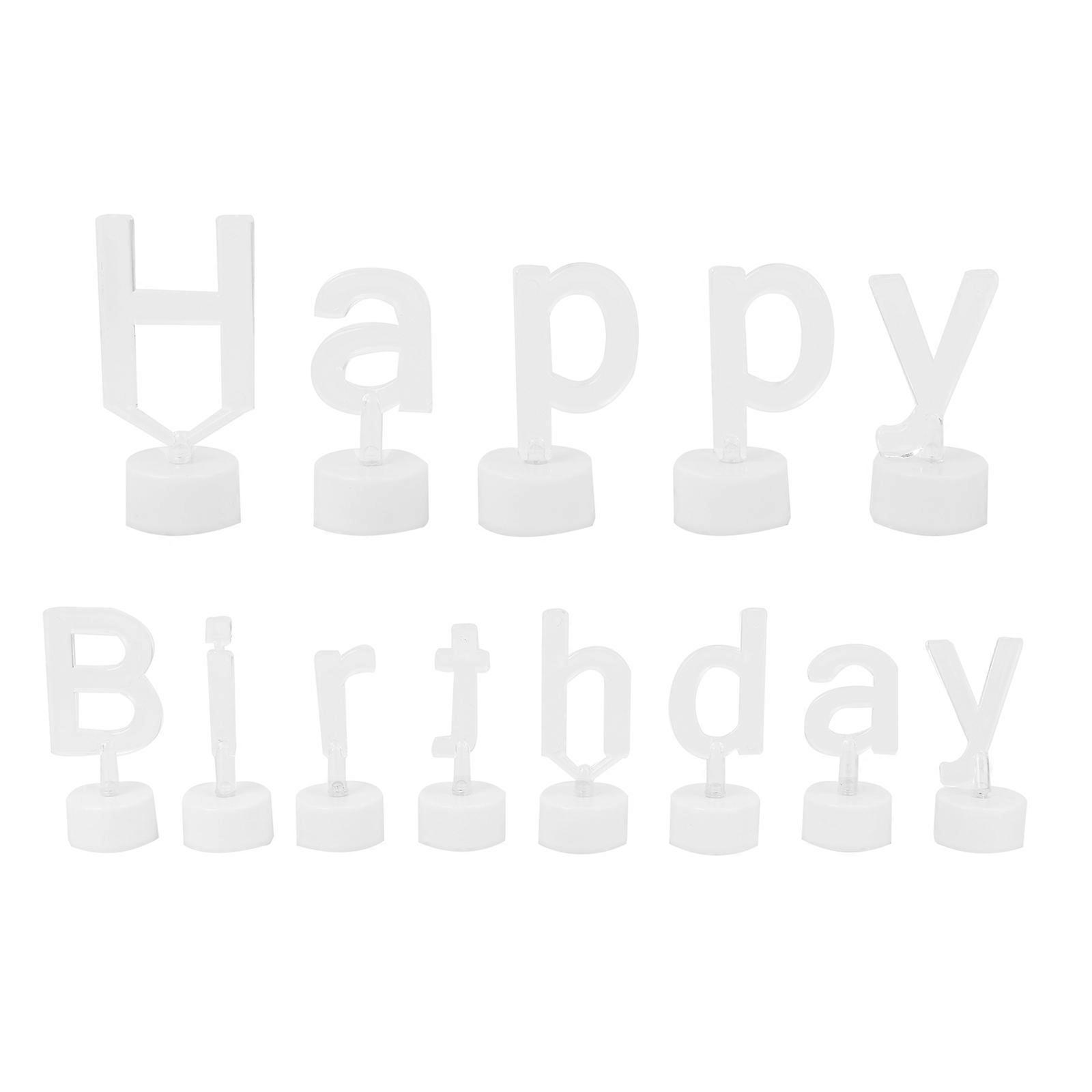 Decorative Lamp Birthday Letter Light Multicolor Transparent Led Candles For Birthday Party 1Set