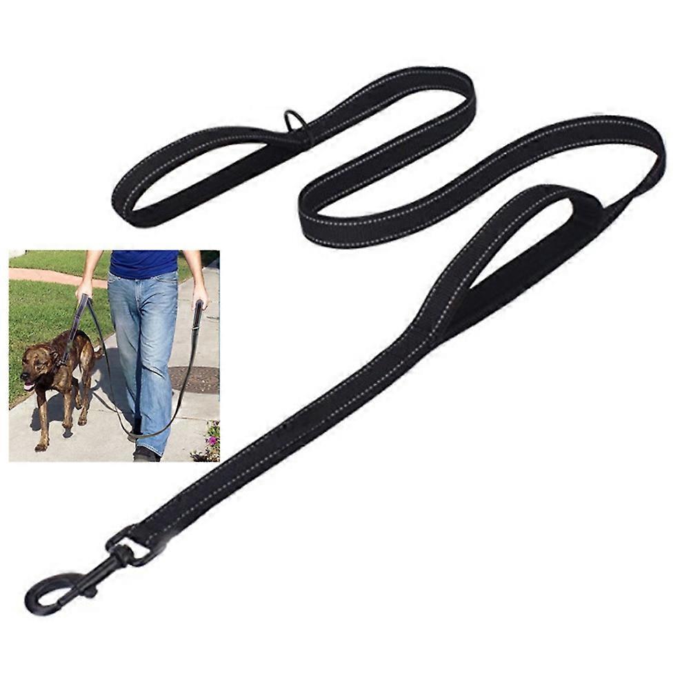 Pet Walking Leash Durable Reflective Nylon with Double Handles Suitable for Medium and Large Dogs Walking Lead 150.00X2.50X0.50CM 1Pack