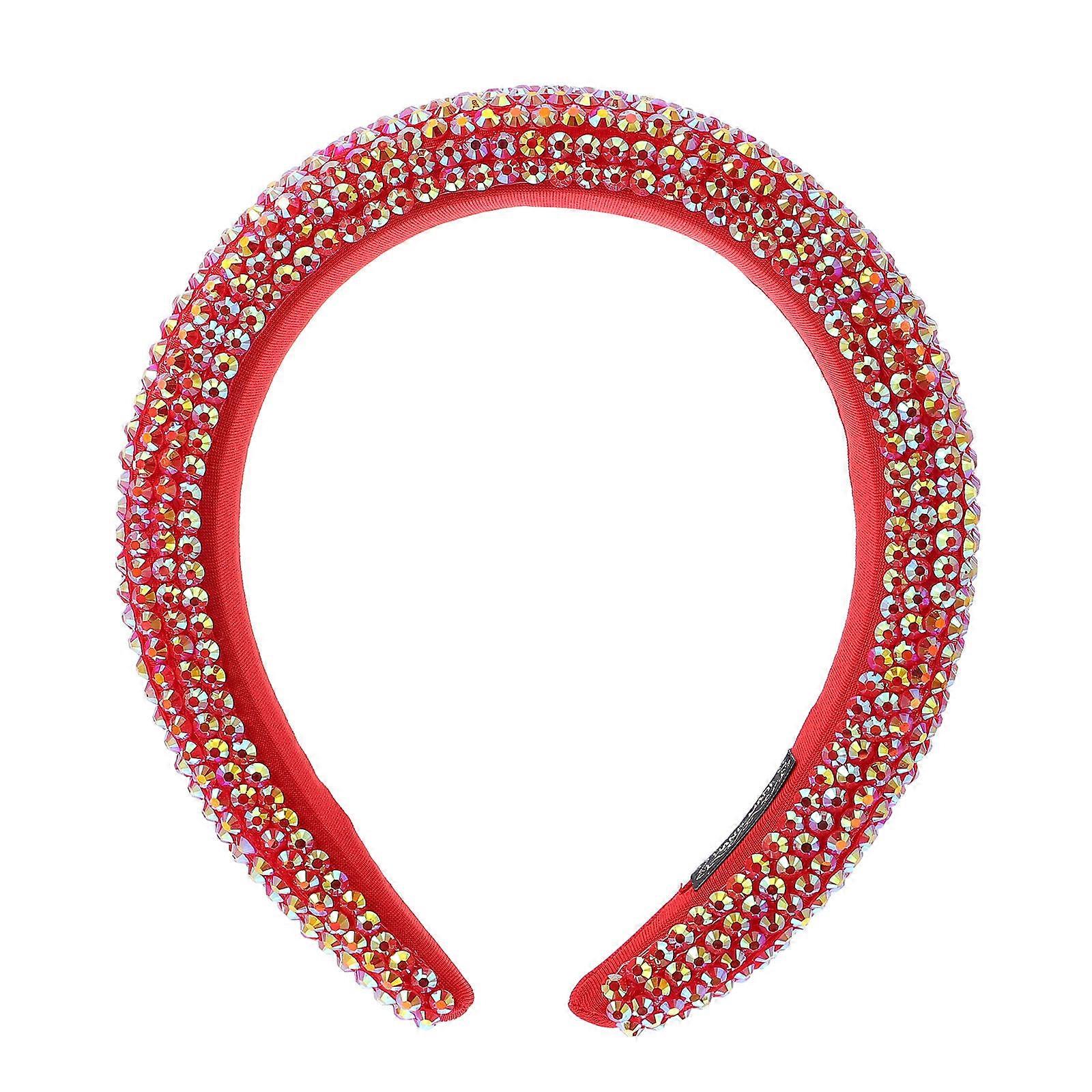 Here's a polished and professional product description based on your input:
**Elegant Wide Rhinestone Headband for Women – Stretchy Padded Hair