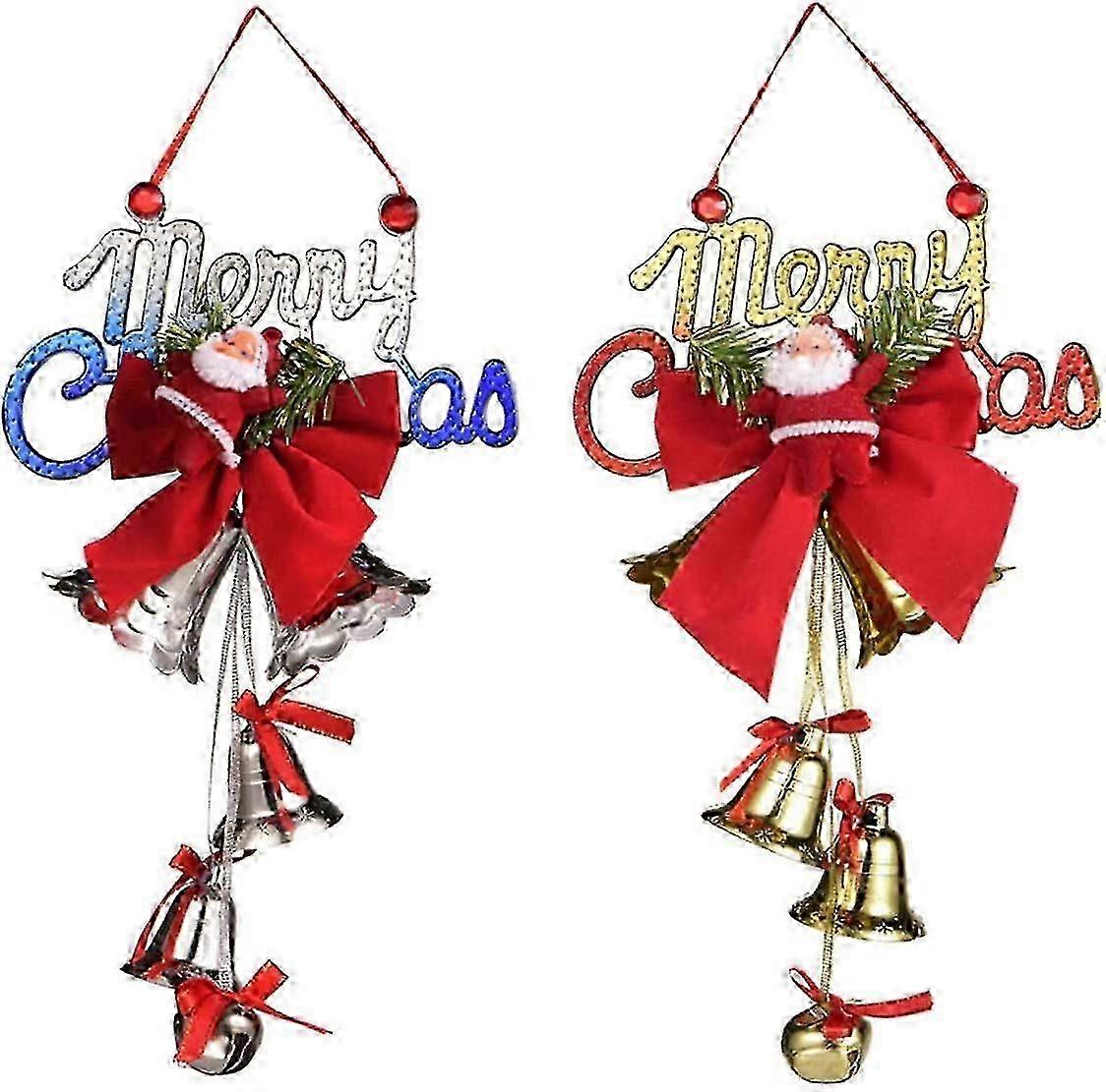 Christmas tree festive decoration pendant with Santa bell (A+B style) set of 2 pieces suitable for various party themes