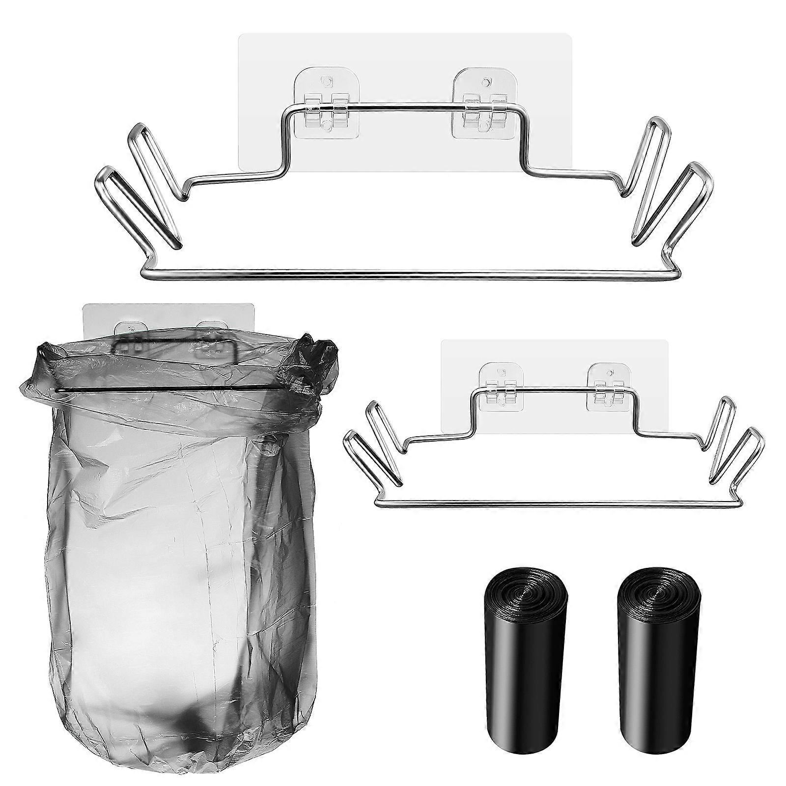 Trash Bag Hanging Rack 1 Set Stainless Steel Trash Bag Stands Assorted Color Pantry Efficient and Energy-saving 8.5x5.5x2.4in