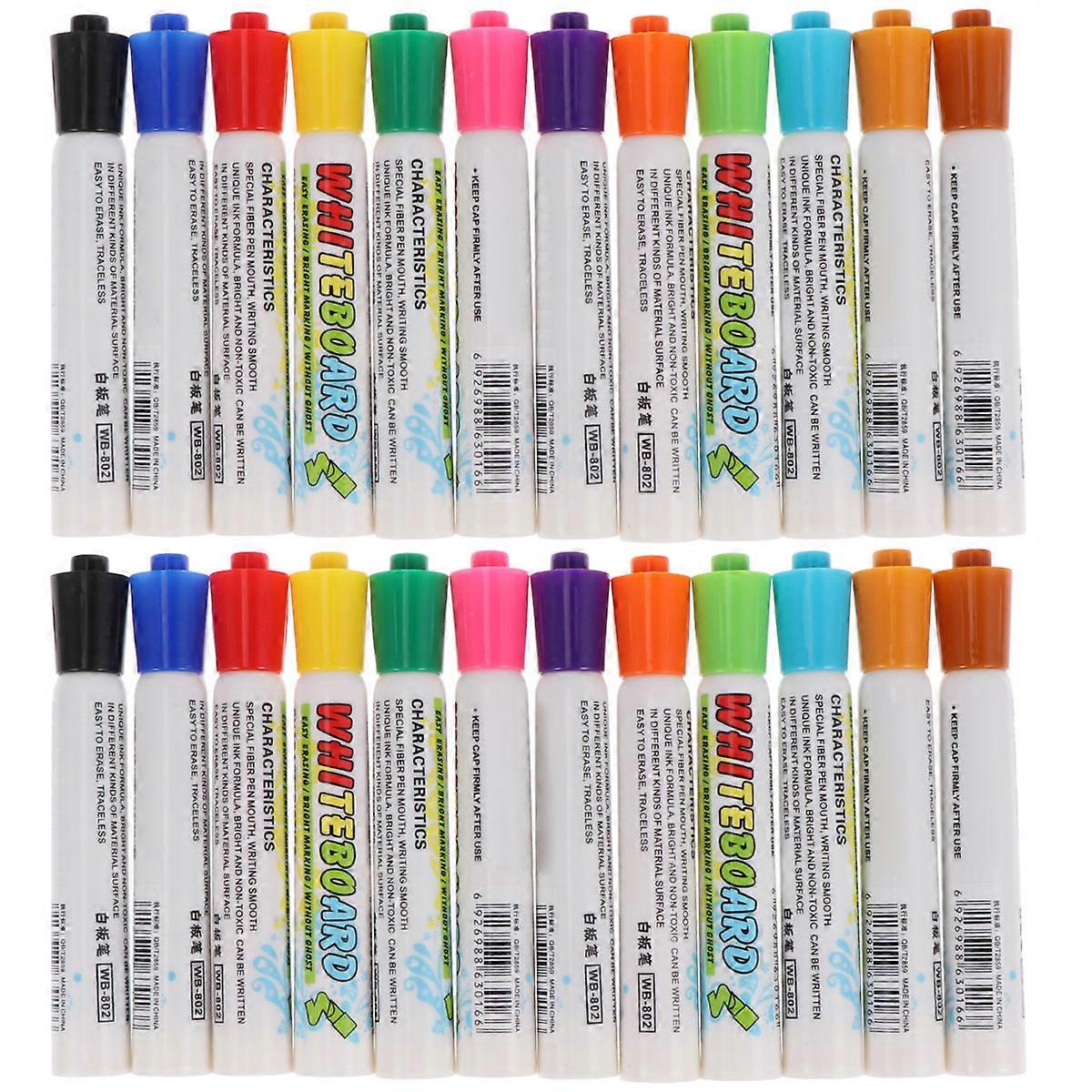 Whiteboard Marker Pens Plastic Board Markers For School Office DIY Art Projects 12x2cm Drawing 24Pack