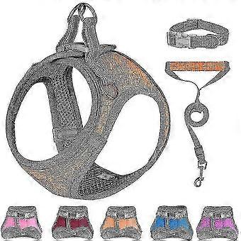 Petit harnais pour chien, harnais pour chiot, harnais doux pour chien et laisse ensemble avec un collier réfléchissant Meilleur cadeau Meilleur cadeau-XXXS-Rouge
