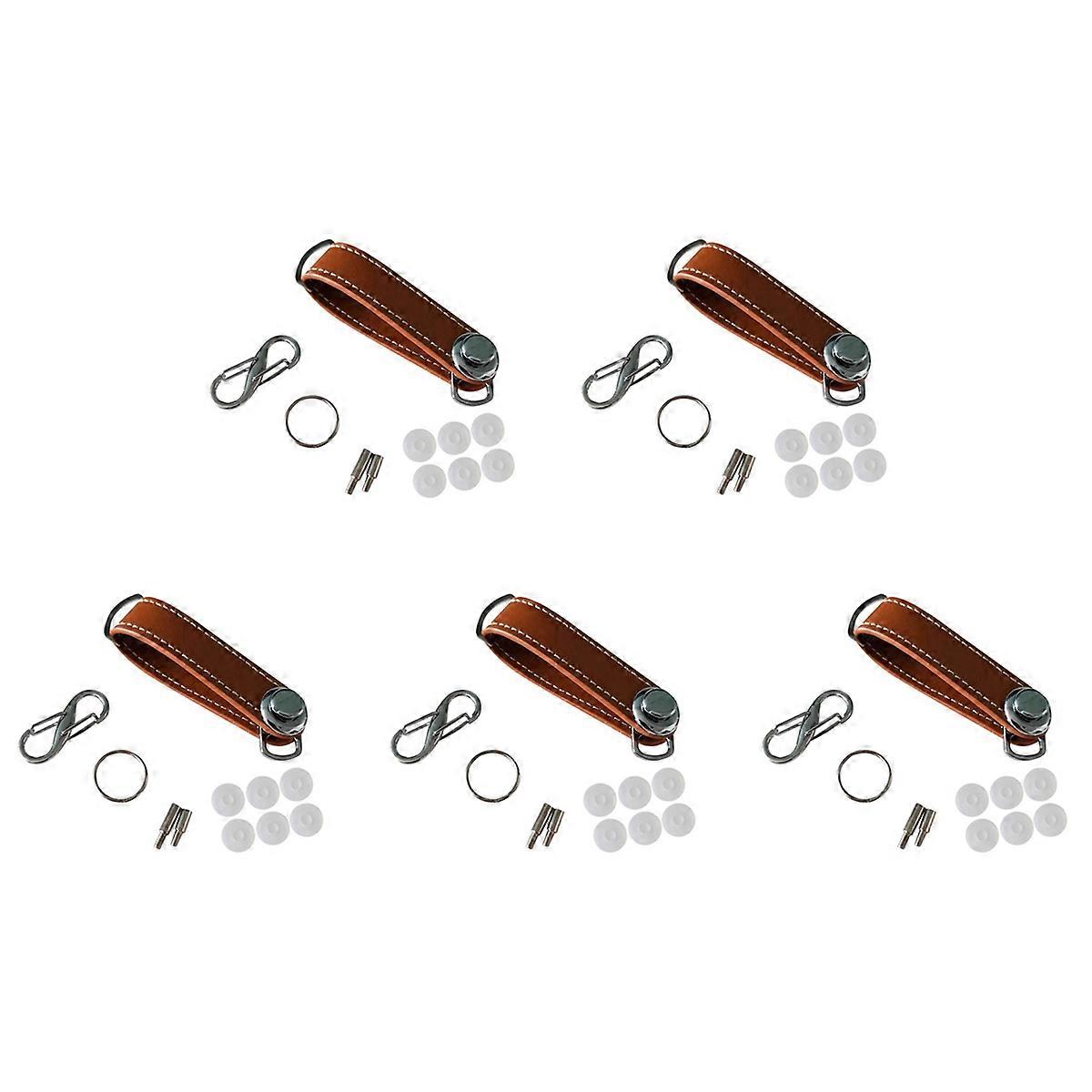 Car Key Pouch Case Wallet Holder Chain Key Wallet Ring Pocket Brown