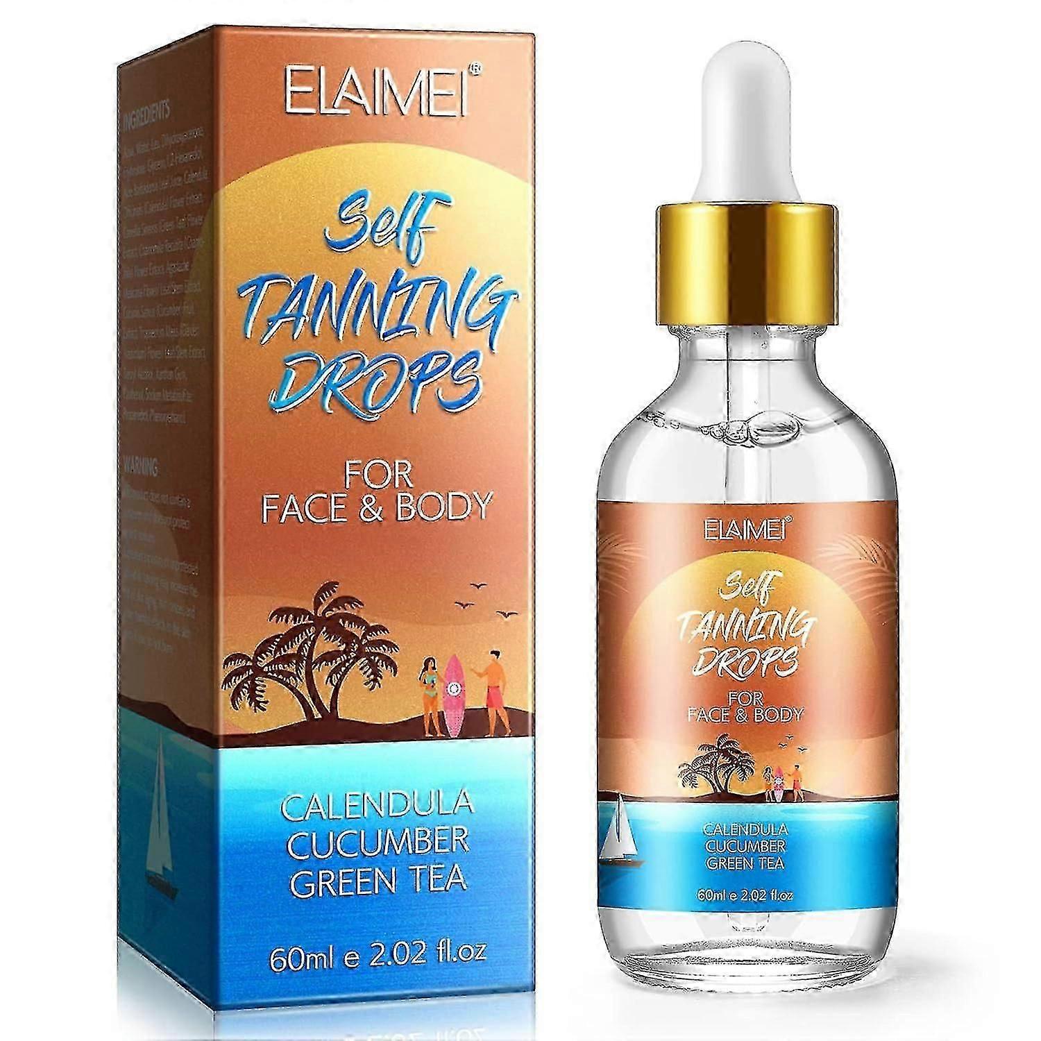 Self Tanning Drops for Face and Body, Self Tanner Drops Bronzing Drops, Natural Sunless Fake Tan Face Tanning Drops for Radiant Natural Glow