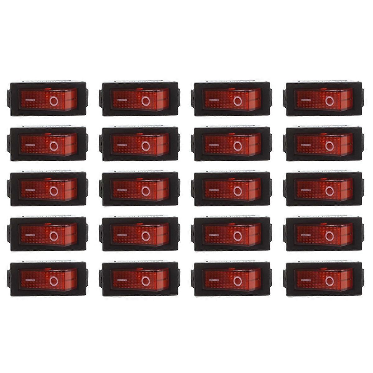 AC 16A/250V 20A/125V Illuminated SPST Boat Rocker Switch x 5 Pcs
