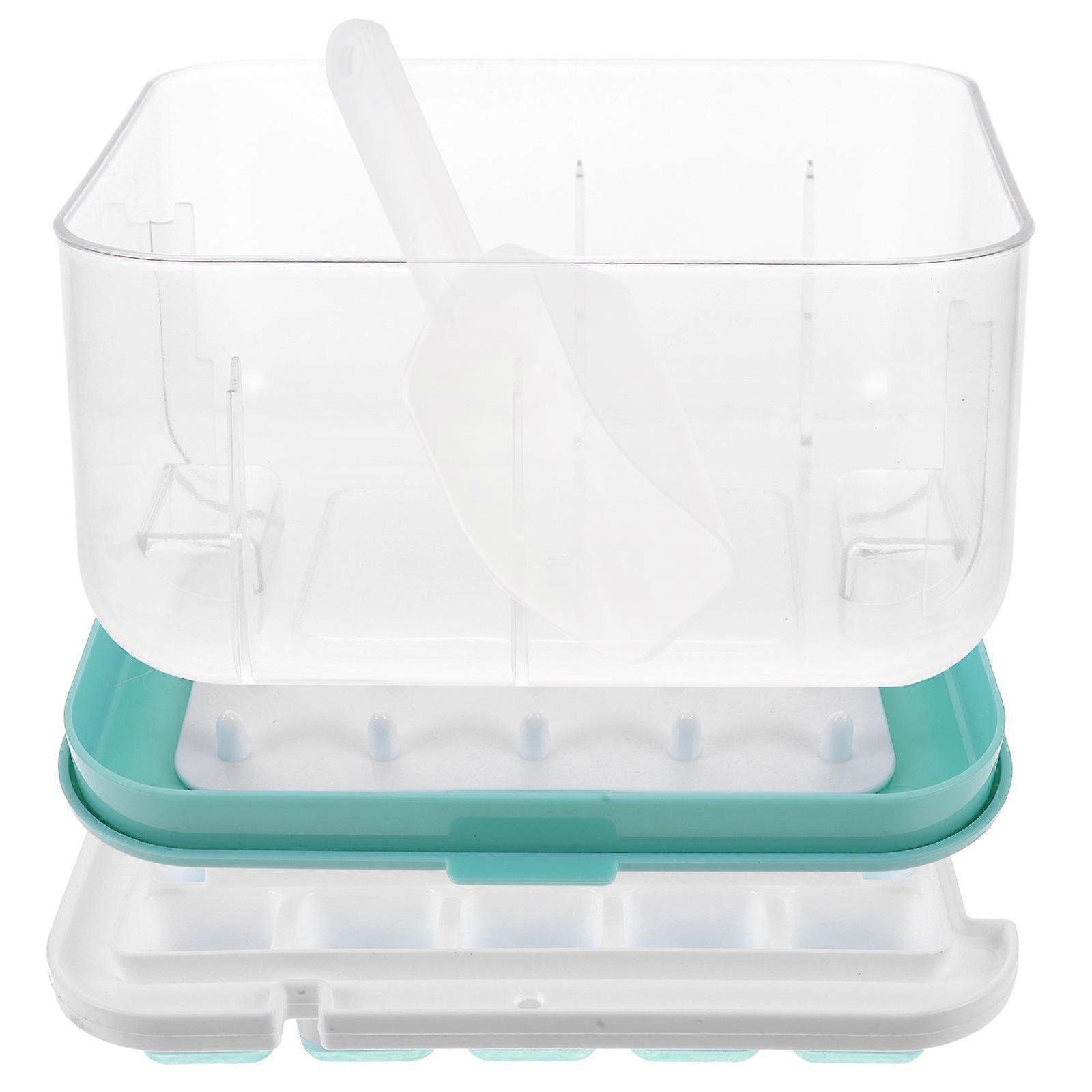Ice Cube Mold Square Ice Trays for Household Use Blue 19x18.5cm Freezer Set