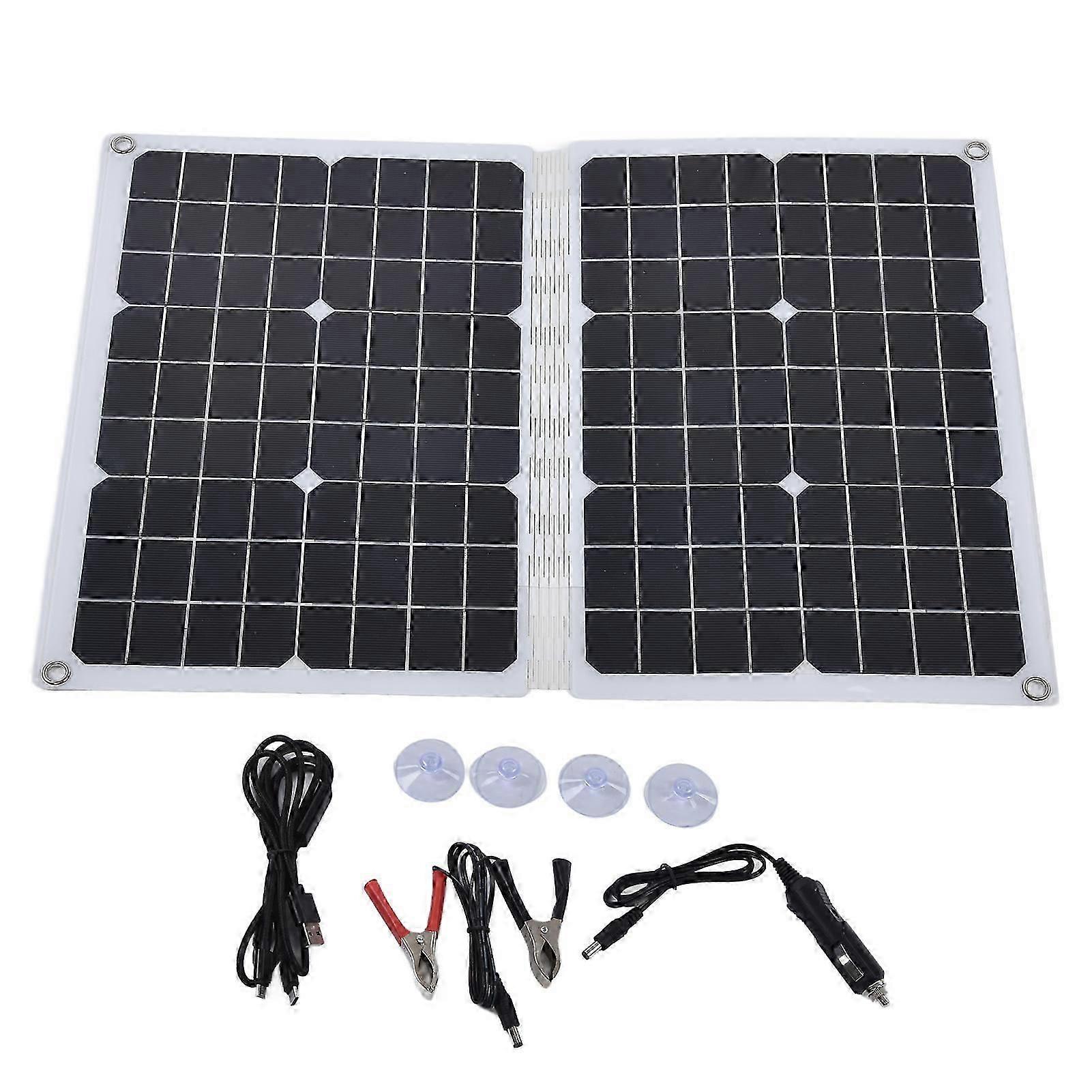 40W 18V Solar Charging Panel High Efficiency Foldable Flexible Solar Charger with USB Cable