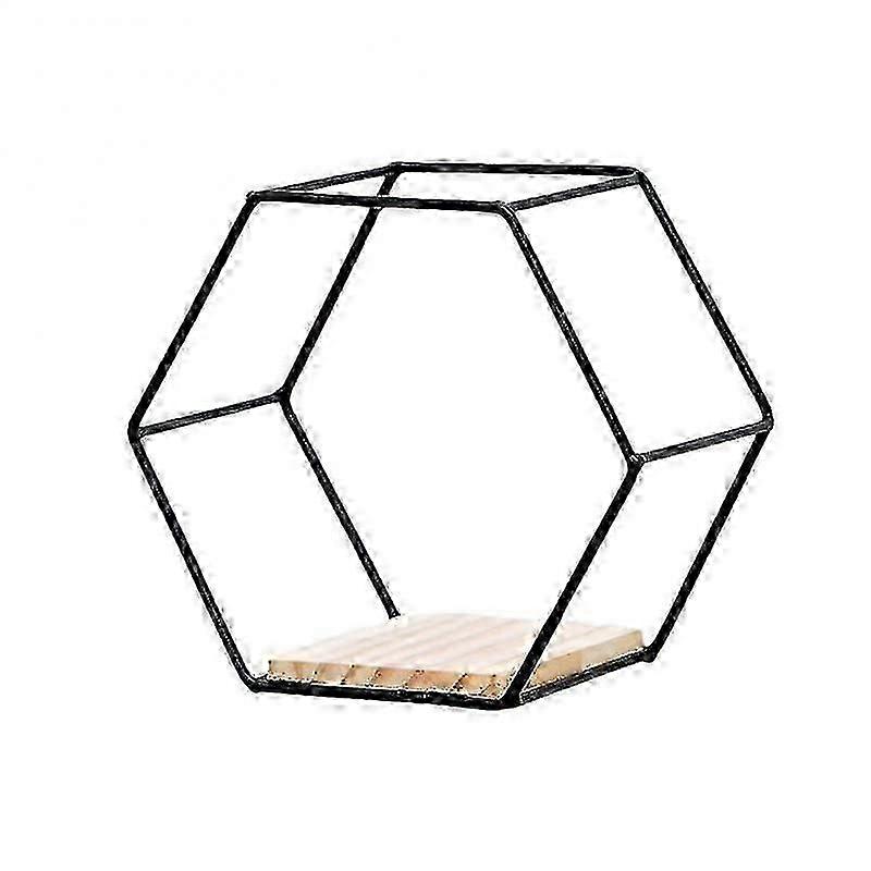 Wall Mounted Hexagon Shelf Handicraft Display Rack Floating Wall Shelf Sundries Storage Holder