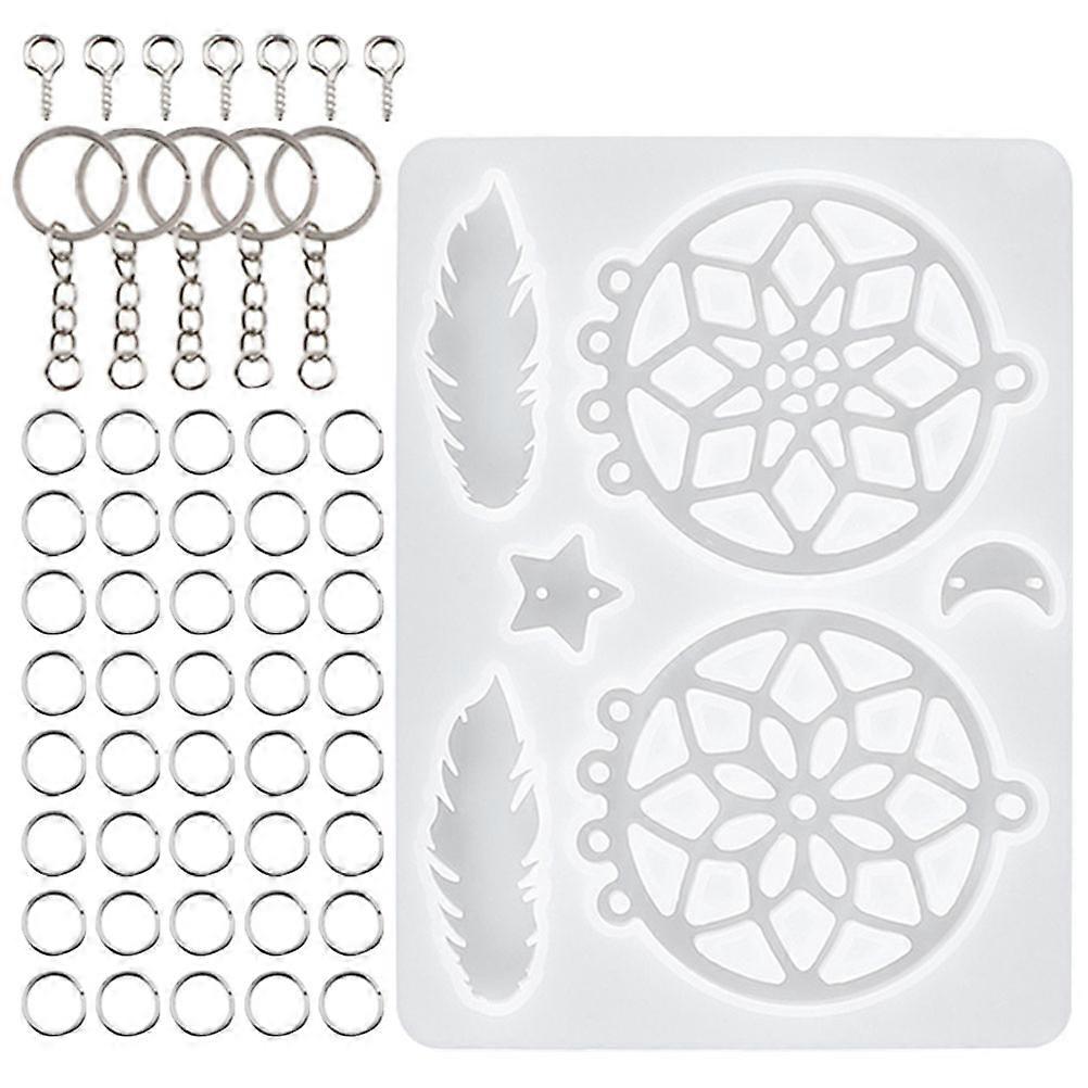 Silicone Dream Catcher Mold for DIY Keychain & Pendant Crafting – Reusable, Easy to Clean Mould Kit for Creative Family Projects