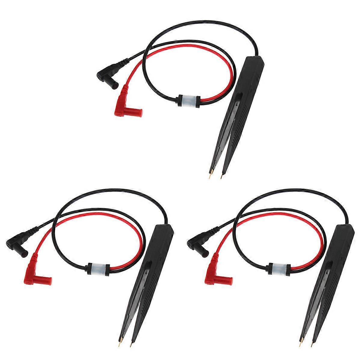 3X SMD SMT Chip Test Clip Multimeter Probe Tweezers for Capacitance Inductance Resistor Measurement
