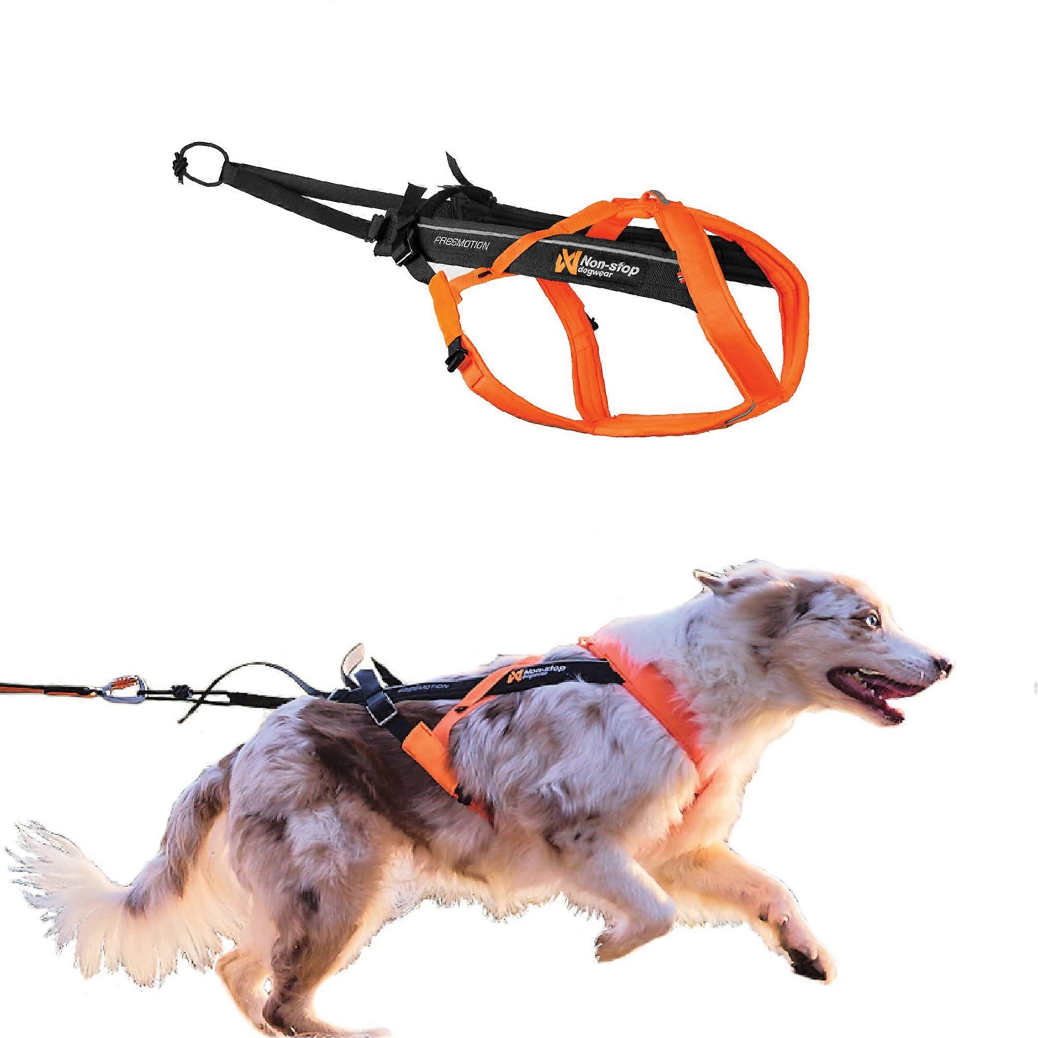 Freemotion Harness 5.0 Dog Pulling Harness Sports for Dogs ، قابل للتعديل ، برتقالي / أسود