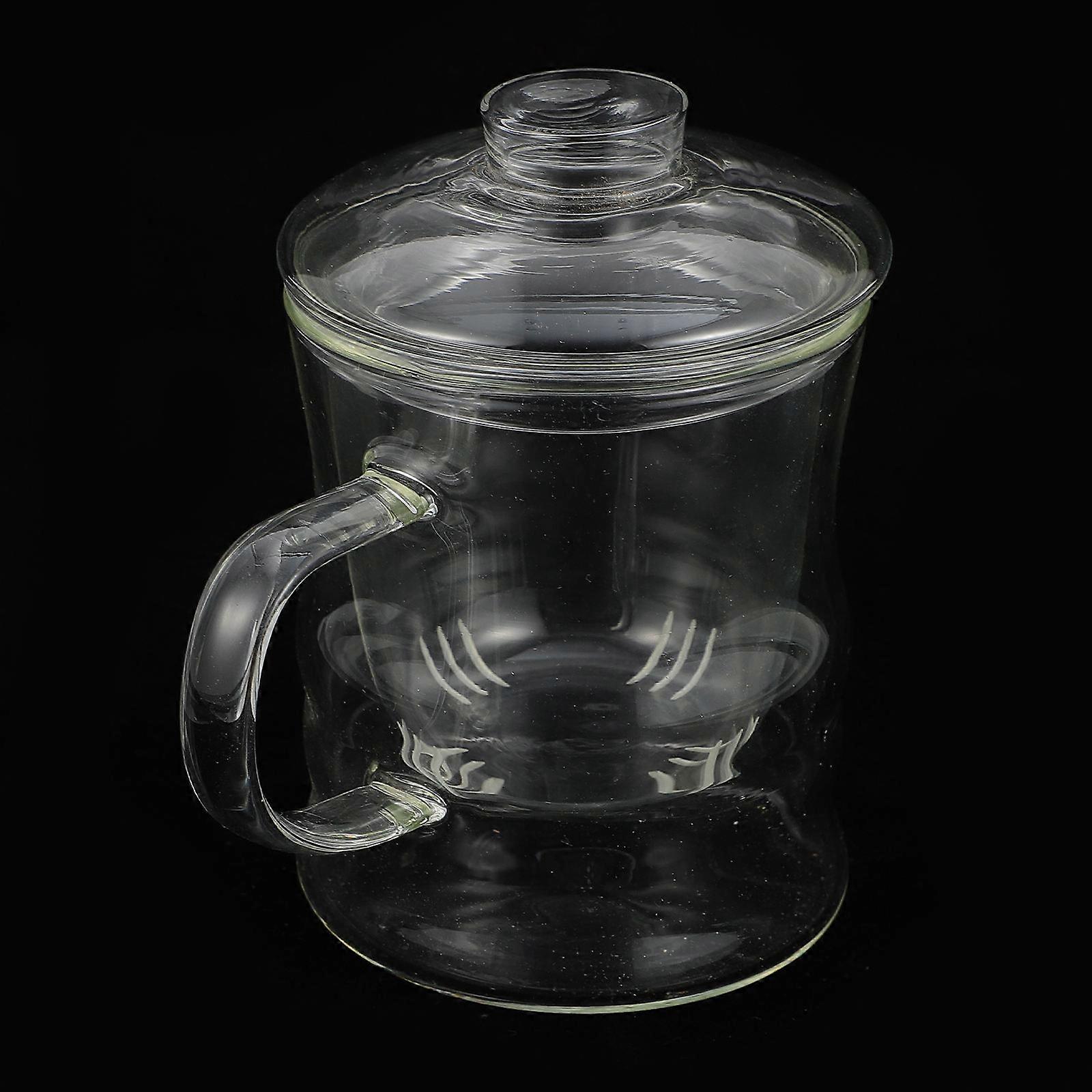 Glass Teacup Transparent Color For Office Use 12x8cm Hot Beverage Container 1Set