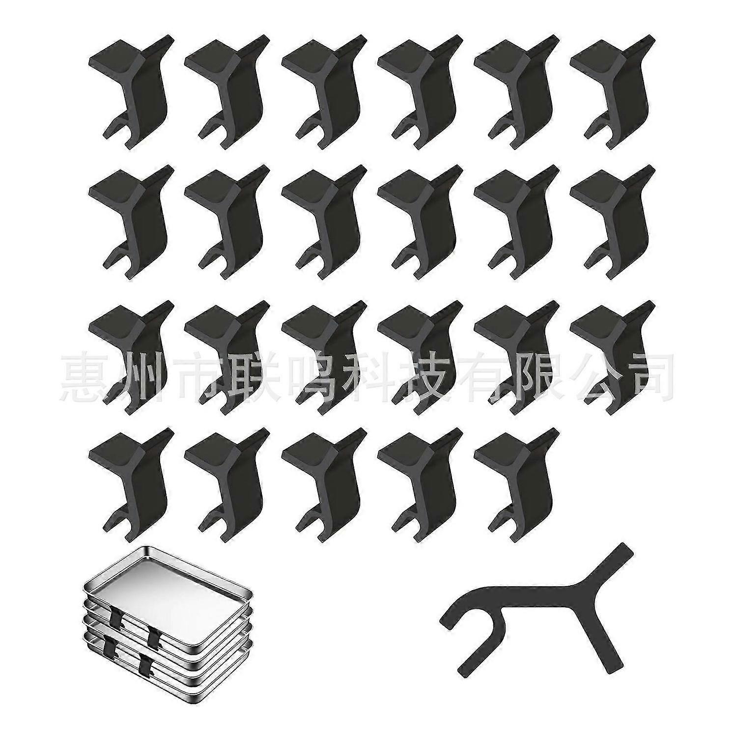 24pcs Baking Sheet Stacker Clips, Reusable Baking Tray Stackers, Layered Baking Pan Tray Stacking Holder, Cookie Sheet Divider Organizer for Home Kitc