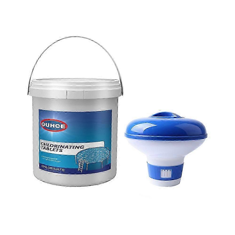 300pcs Pool Automatic Chlorine Tablet Dispenser Swimming Pool Cleaning Pill Disinfecting Box Floating Chlorine Dispenser Clean Tool